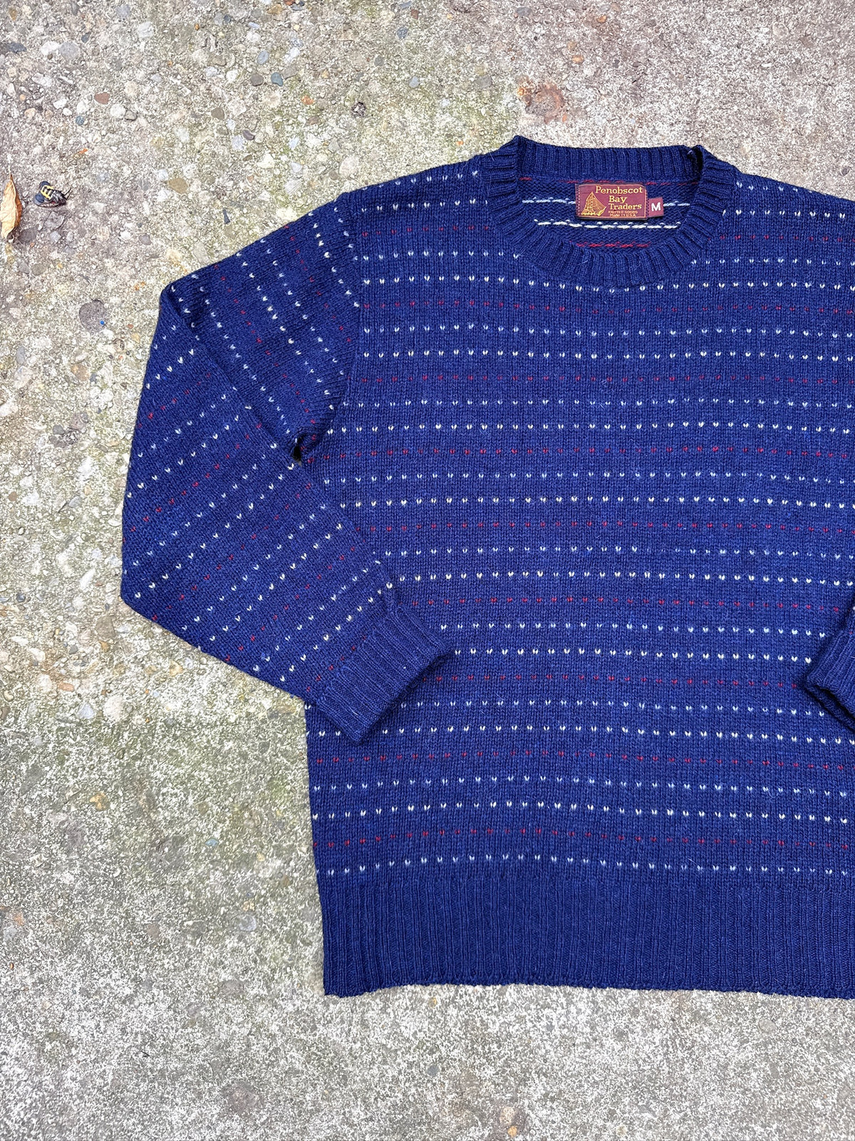 Vintage 1980's Penobscot Bay Blue Speckled Wool Sweater