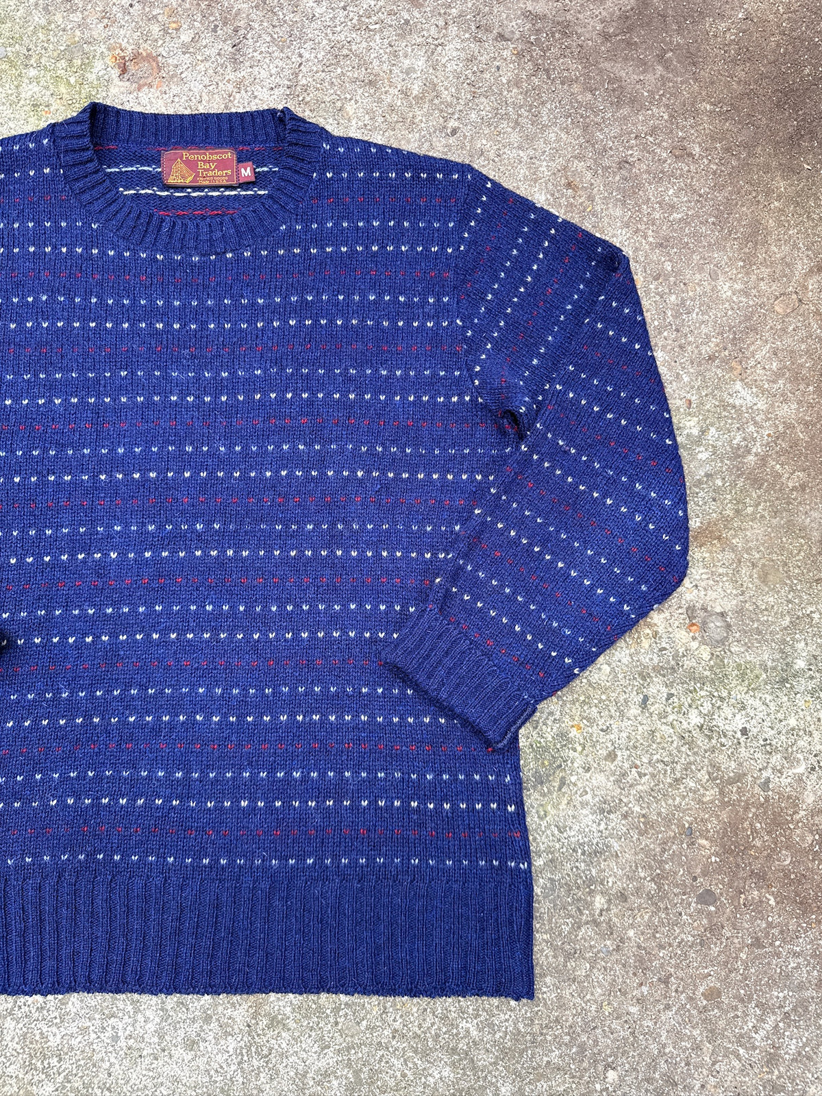 Vintage 1980's Penobscot Bay Blue Speckled Wool Sweater