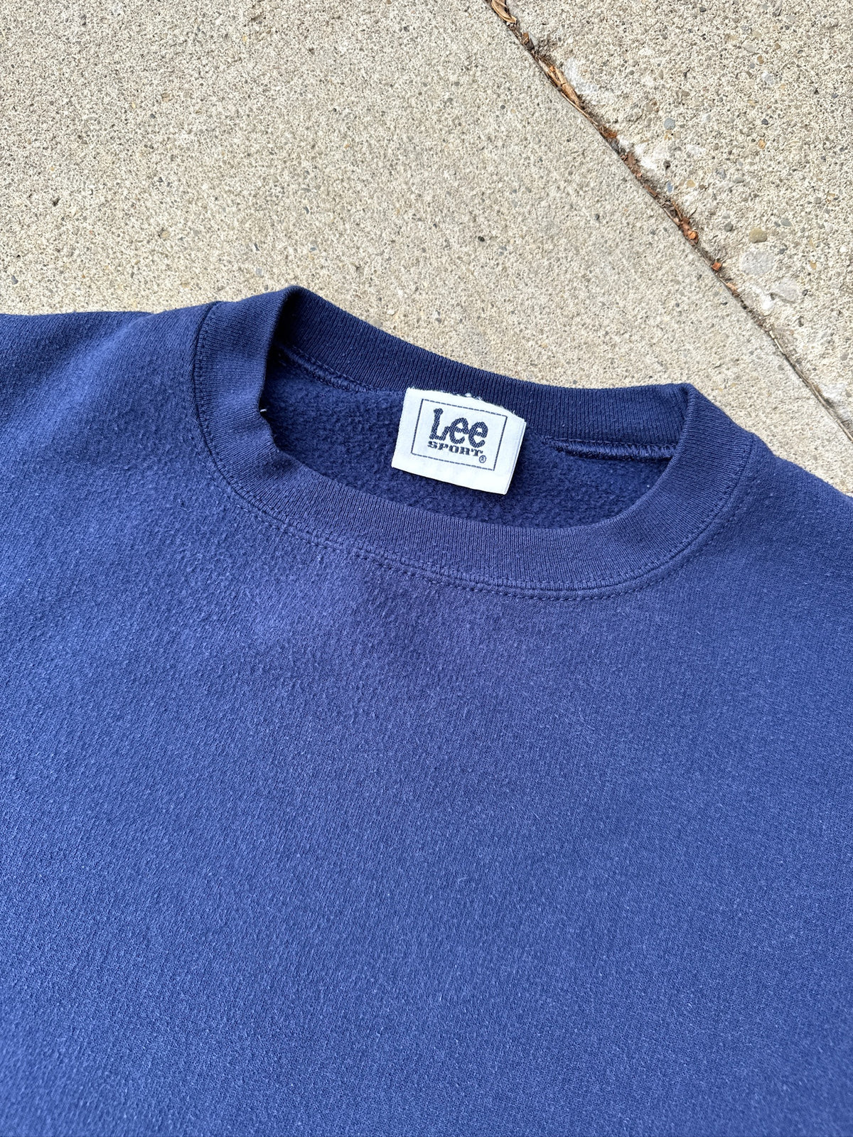 Vintage 1990's Lee Sport Navy Blue Short Sleeve Sweatshirt
