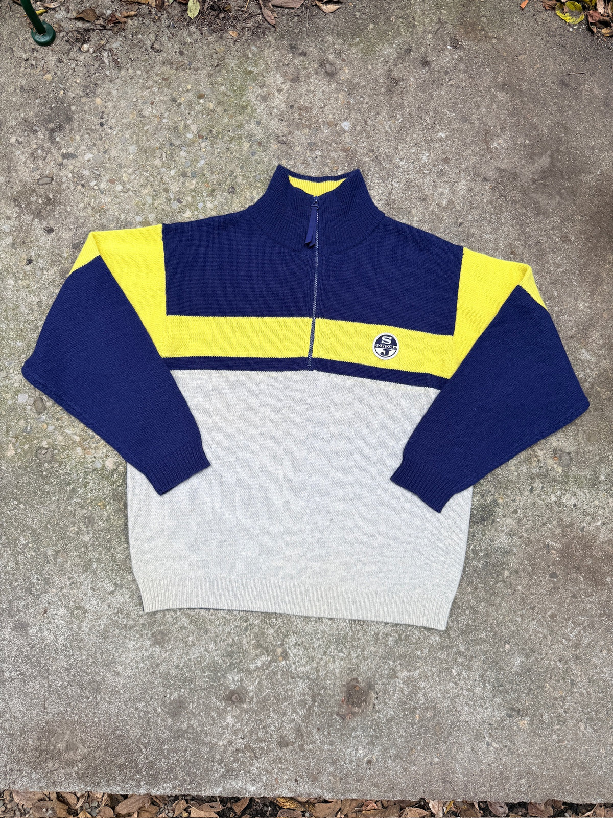 Vintage 1990's Sonoma Jeans Wool Blend Quarter Zip Pullover