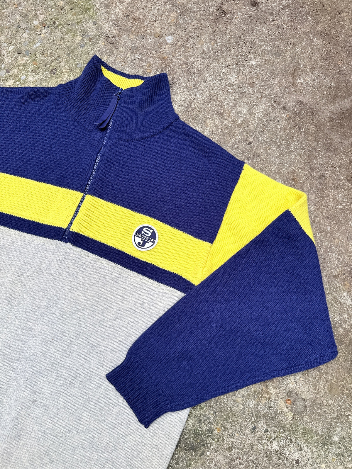 Vintage 1990's Sonoma Jeans Wool Blend Quarter Zip Pullover