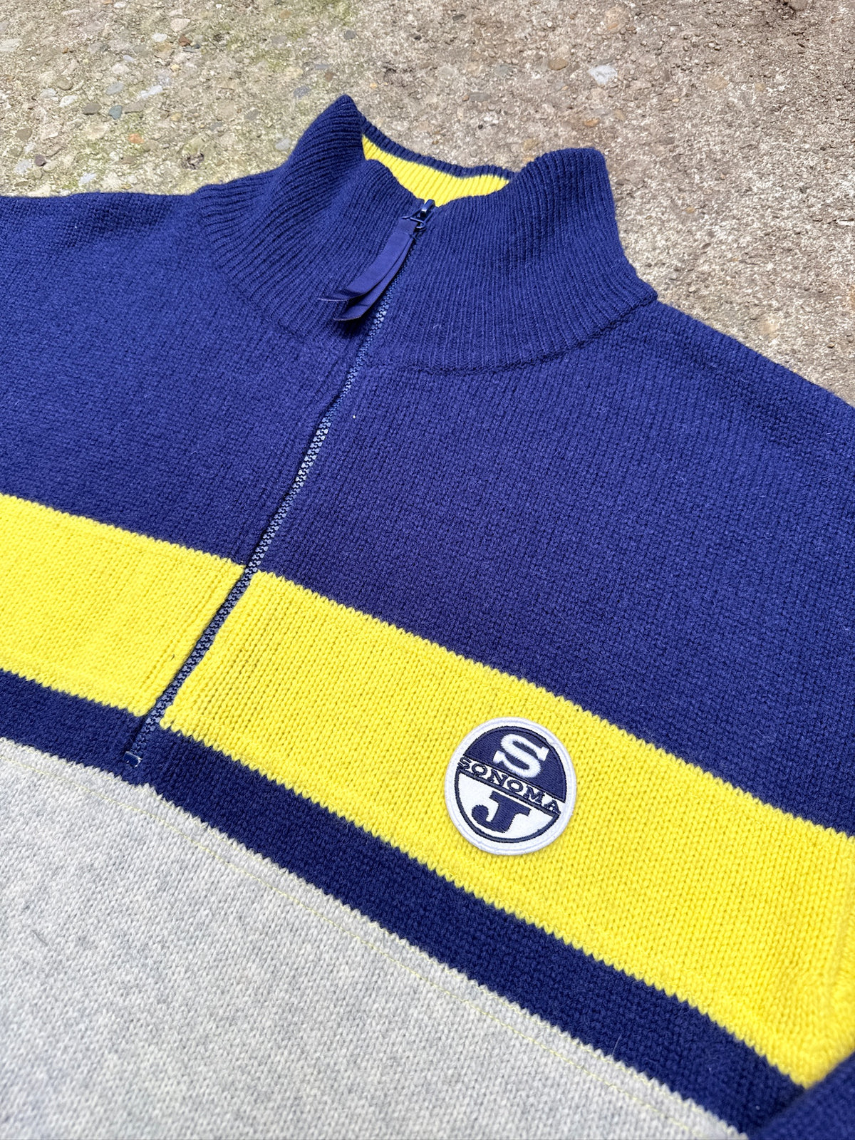 Vintage 1990's Sonoma Jeans Wool Blend Quarter Zip Pullover