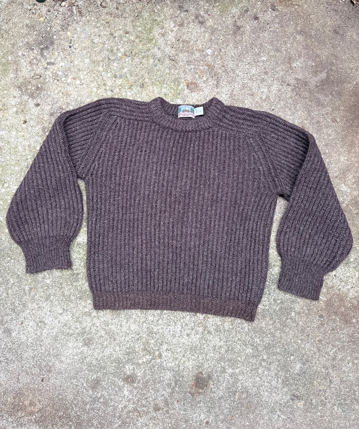 Vintage EMS Brand Brown Heavy Knit 100% Wool Sweater