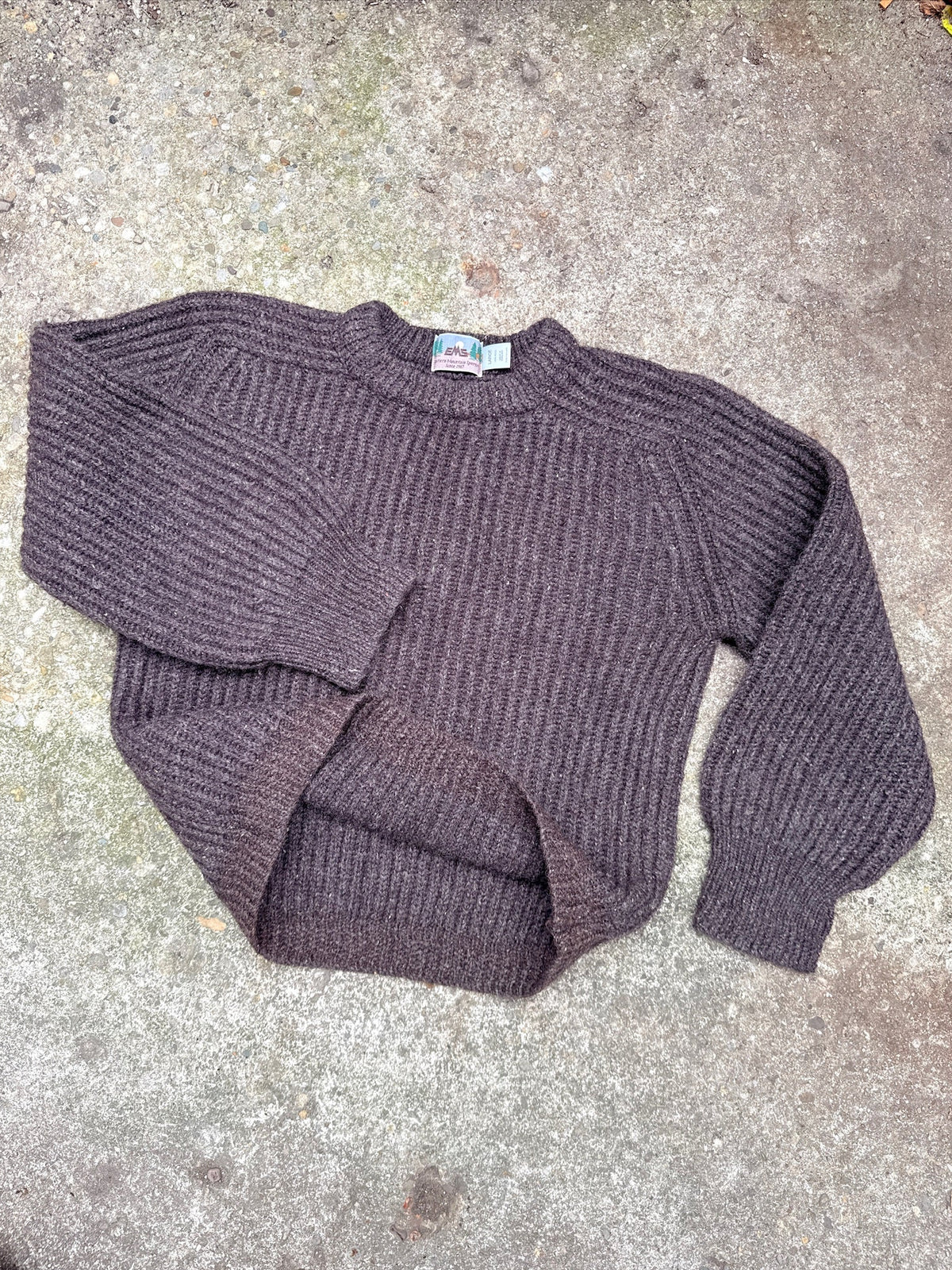 Vintage EMS Brand Brown Heavy Knit 100% Wool Sweater