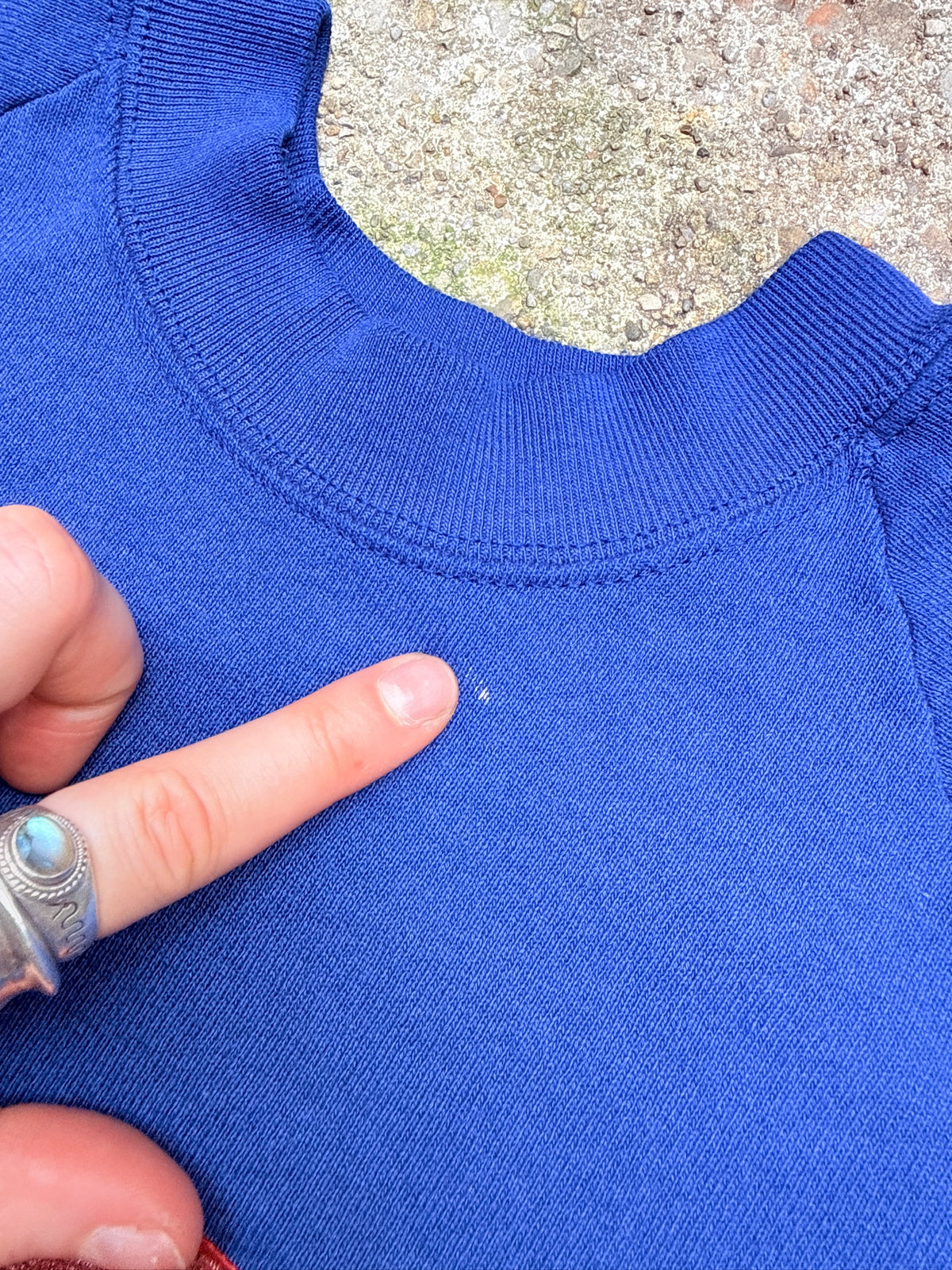 Vintage 1980's Blue Heart & Horse Painted Crew Neck Sweatshirt