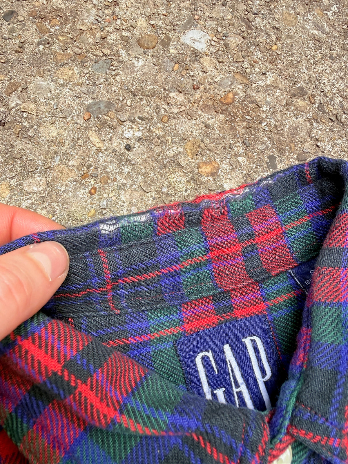 Vintage 1990's Gap 100% Cotton Red & Green Plaid Button Down Shirt