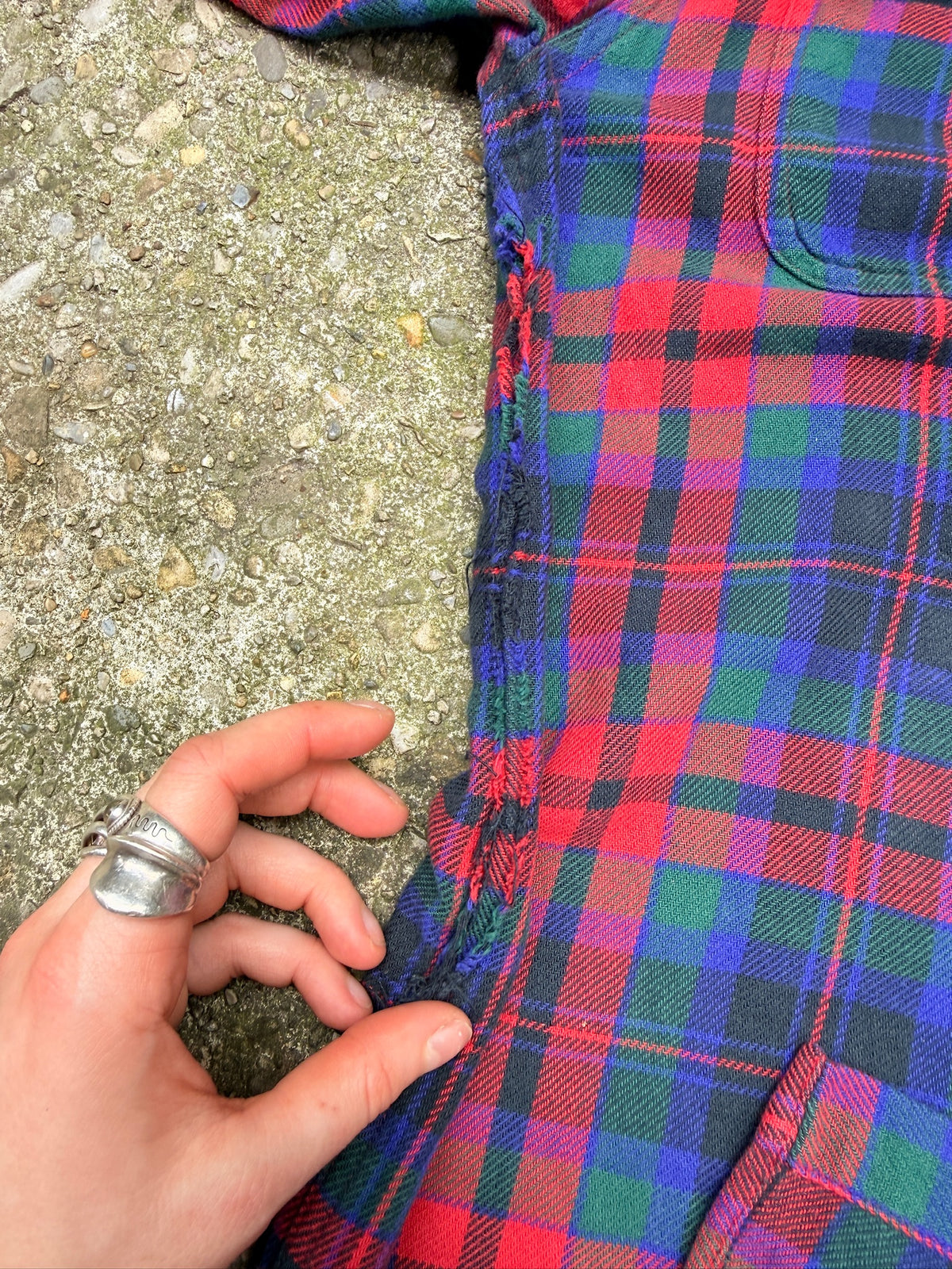 Vintage 1990's Gap 100% Cotton Red & Green Plaid Button Down Shirt