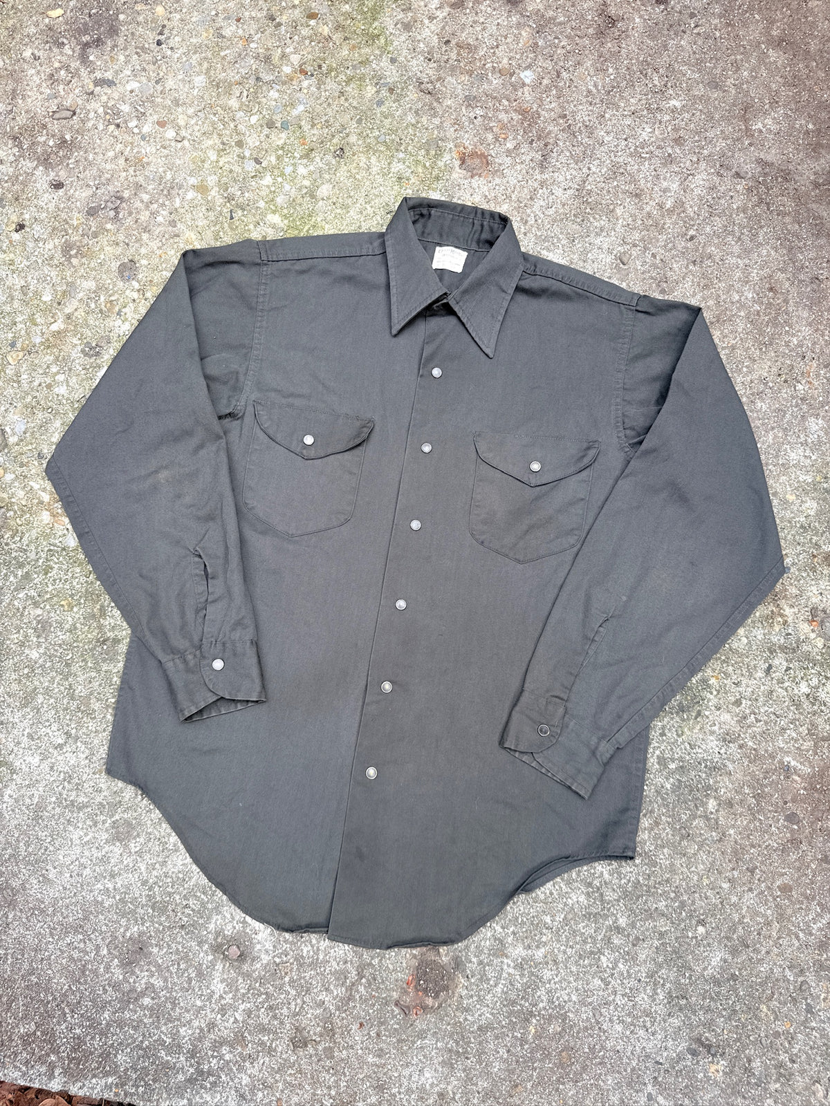 Vintage 1960’s OshKosh B'Gosh Dark Green Snap Closure Button Down Shirt