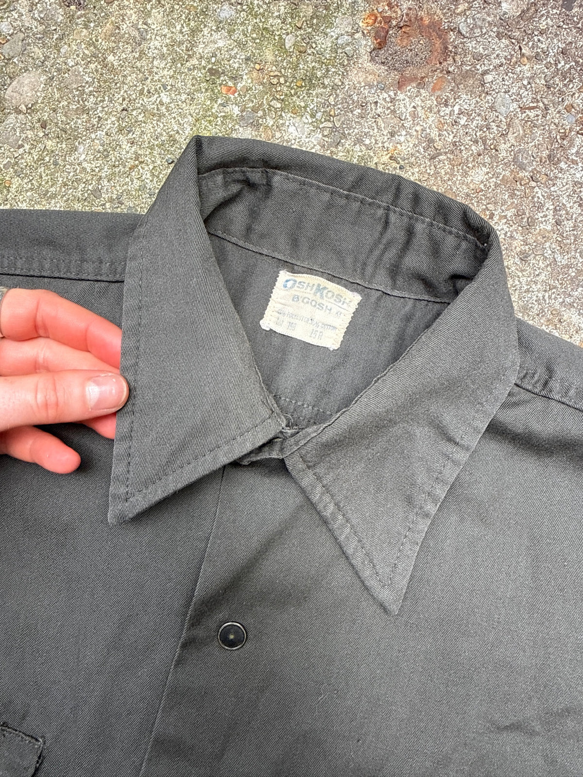 Vintage 1960’s OshKosh B'Gosh Dark Green Snap Closure Button Down Shirt