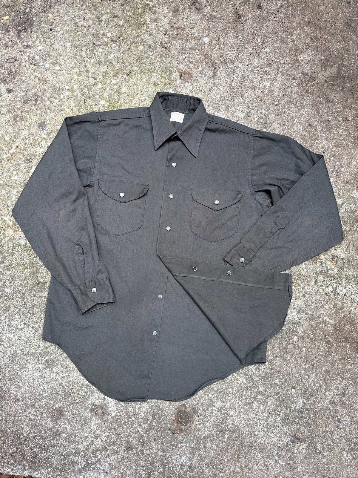 Vintage 1960’s OshKosh B'Gosh Dark Green Snap Closure Button Down Shirt