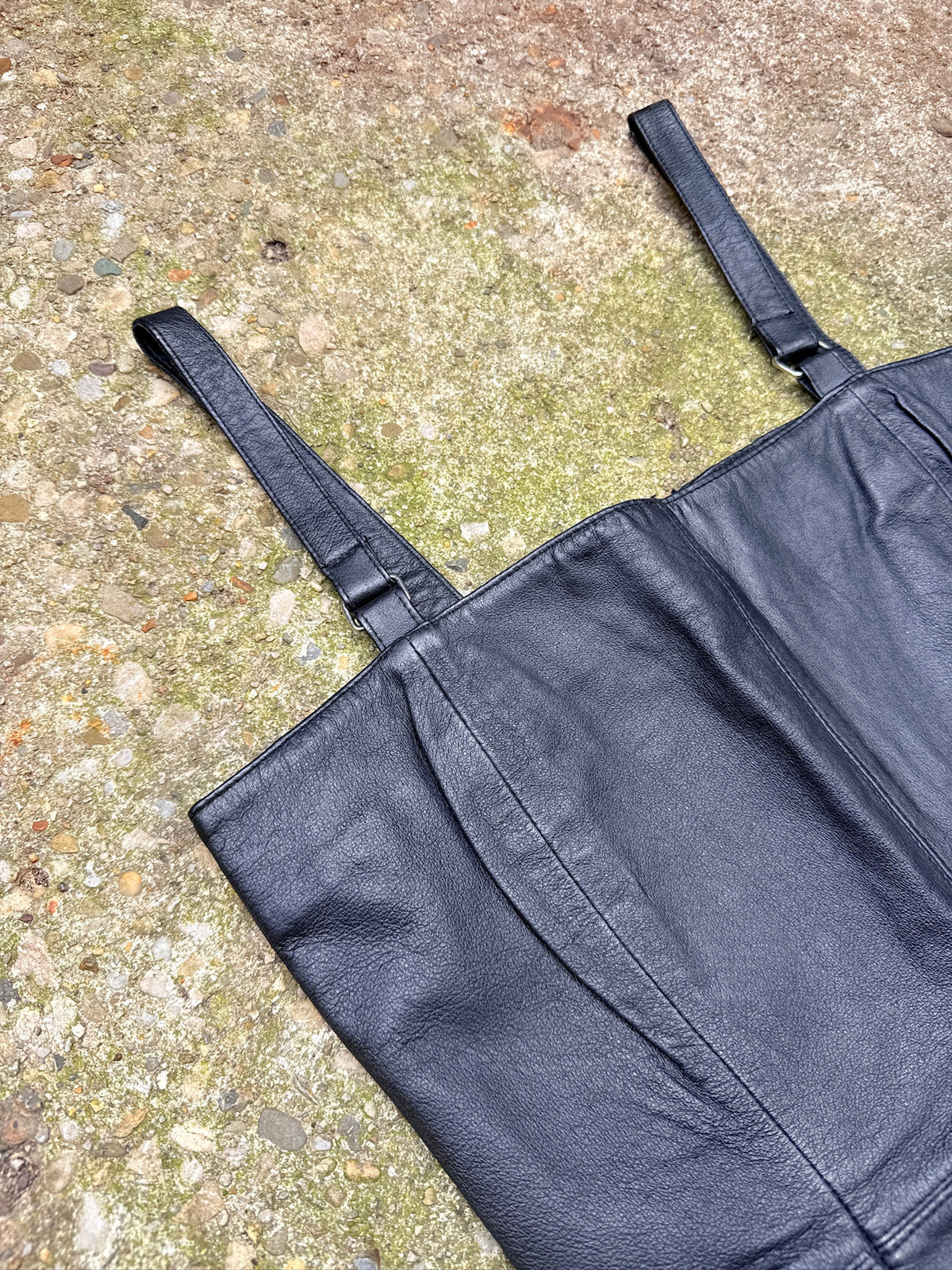 Vintage 1990’s Black Leather Micro Mini Dress