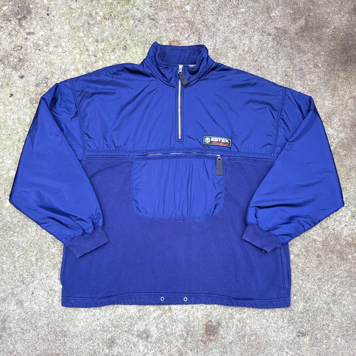 Vintage 1990's EBTEK By Eddie Bauer Navy Blue Quarter Zip Pullover