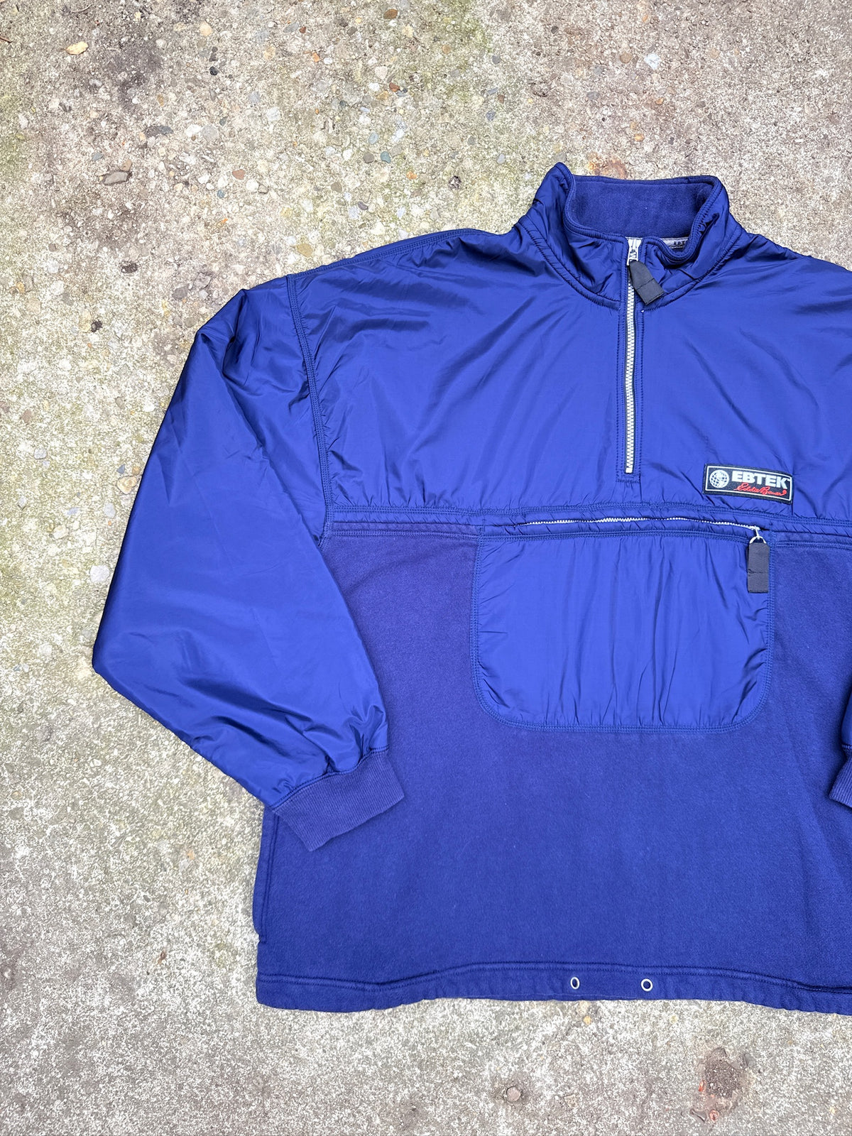 Vintage 1990's EBTEK By Eddie Bauer Navy Blue Quarter Zip Pullover