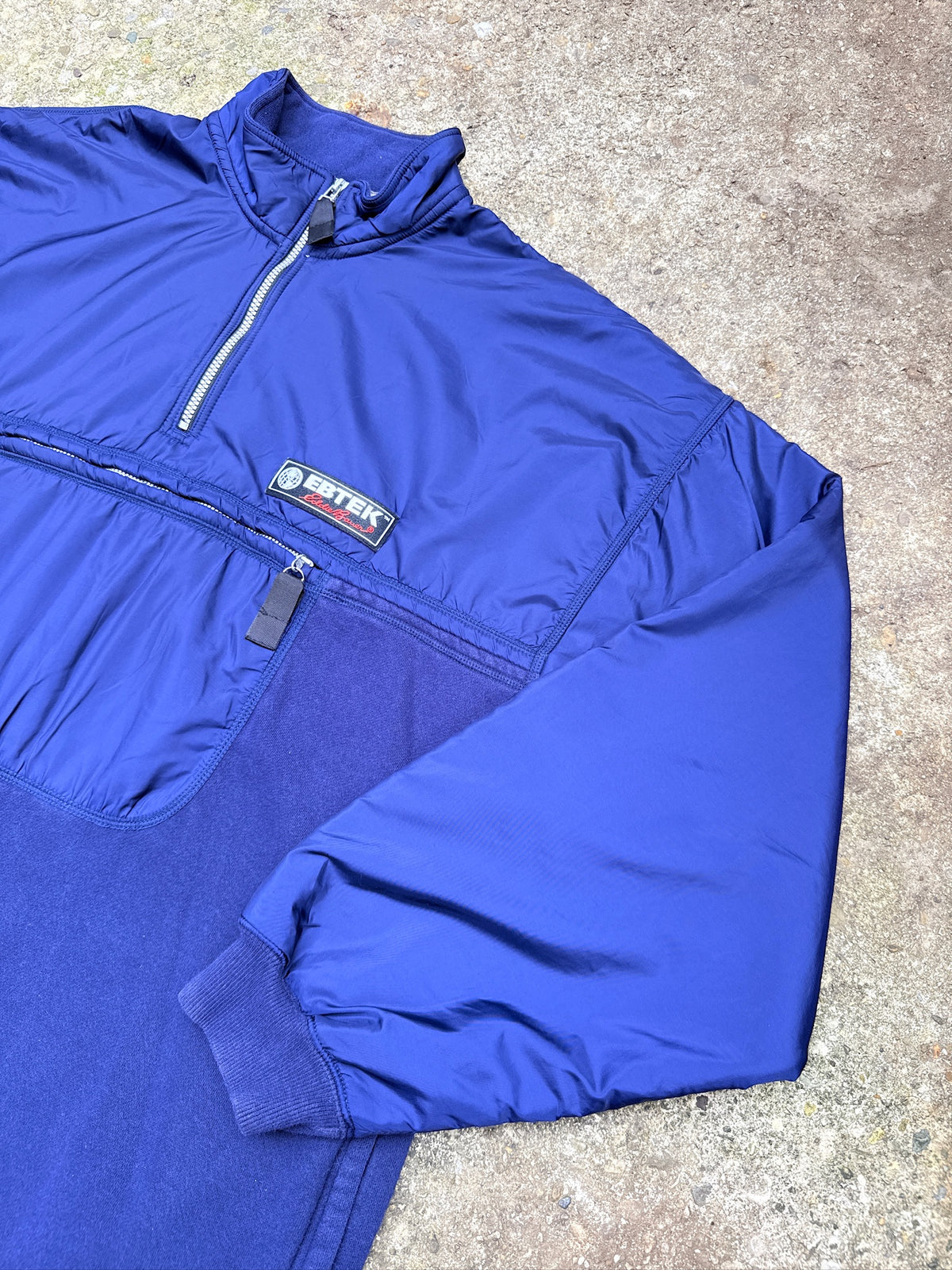 Vintage 1990's EBTEK By Eddie Bauer Navy Blue Quarter Zip Pullover