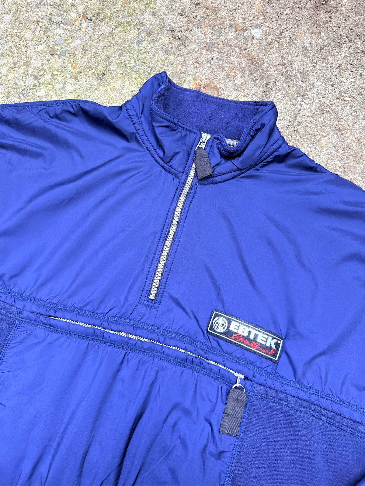 Vintage 1990's EBTEK By Eddie Bauer Navy Blue Quarter Zip Pullover