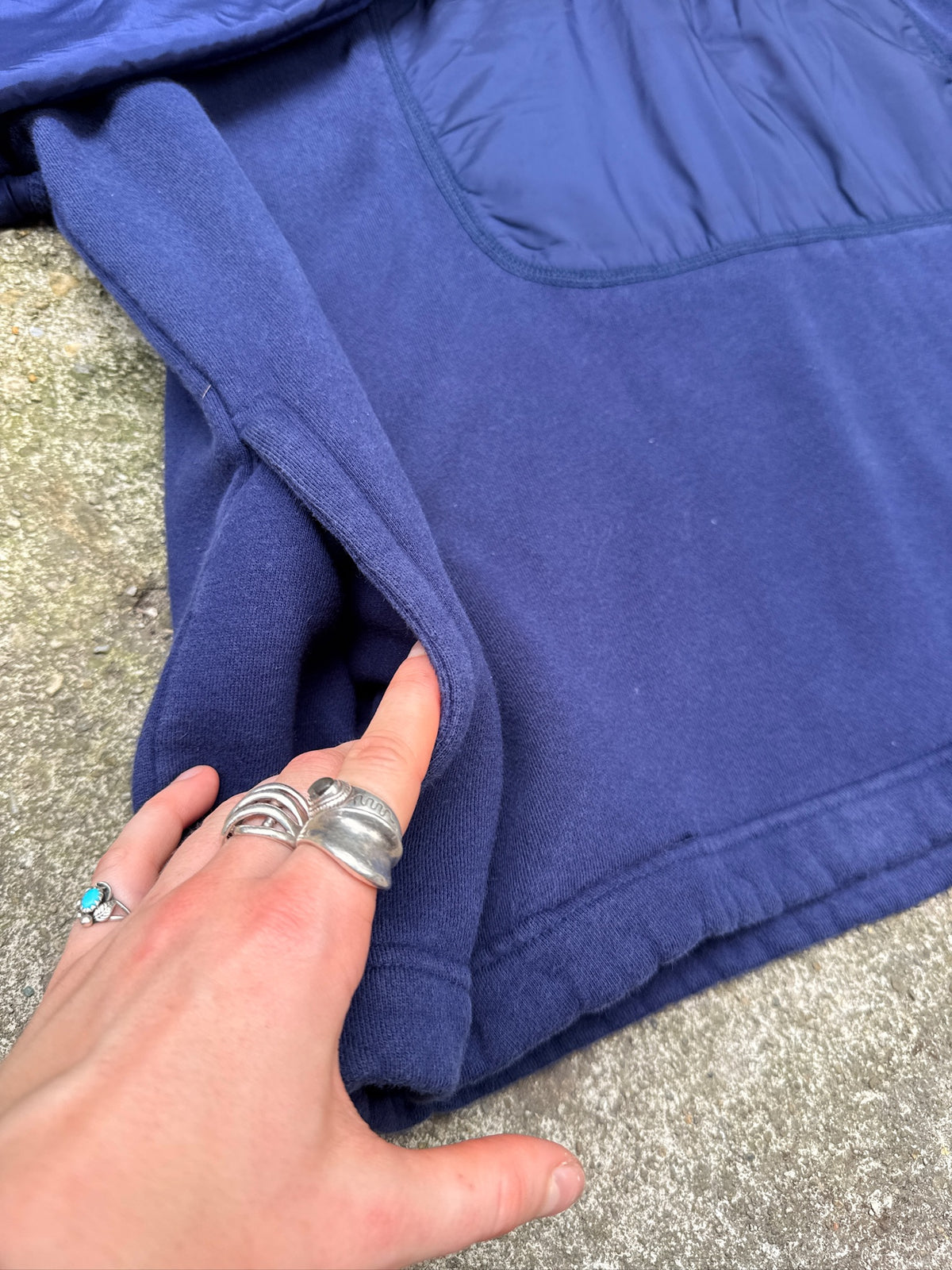 Vintage 1990's EBTEK By Eddie Bauer Navy Blue Quarter Zip Pullover