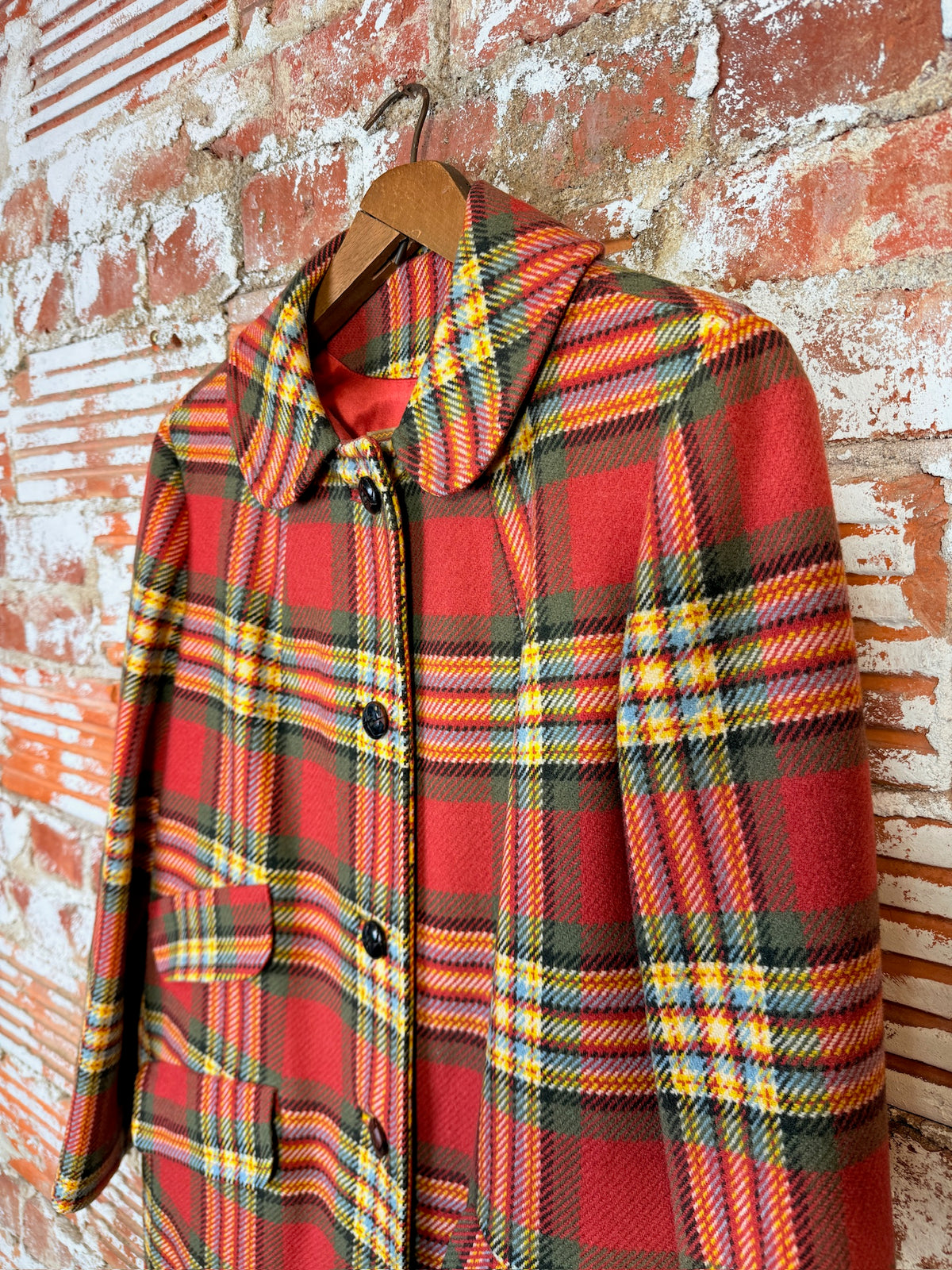 Vintage 1950's/60's Pendleton Red Plaid Pattern Coat