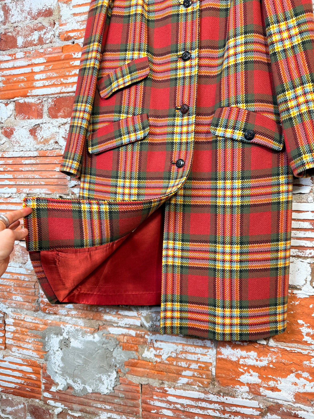 Vintage 1950's/60's Pendleton Red Plaid Pattern Coat