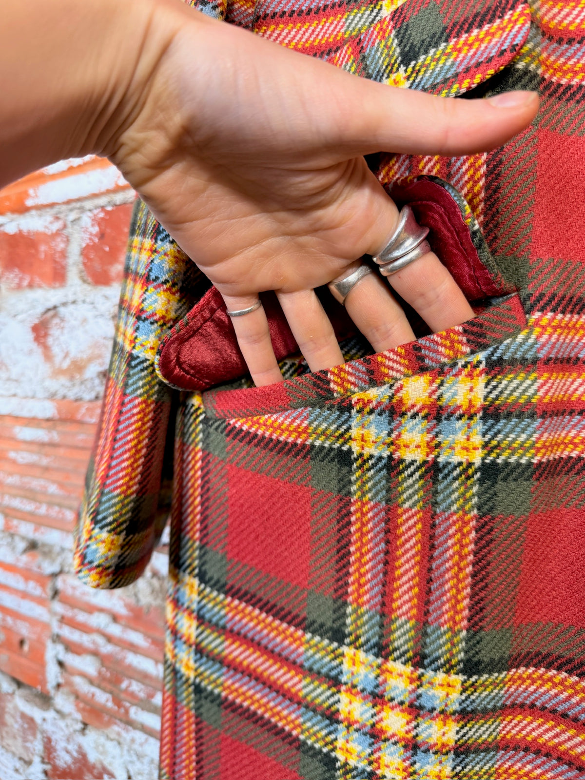Vintage 1950's/60's Pendleton Red Plaid Pattern Coat