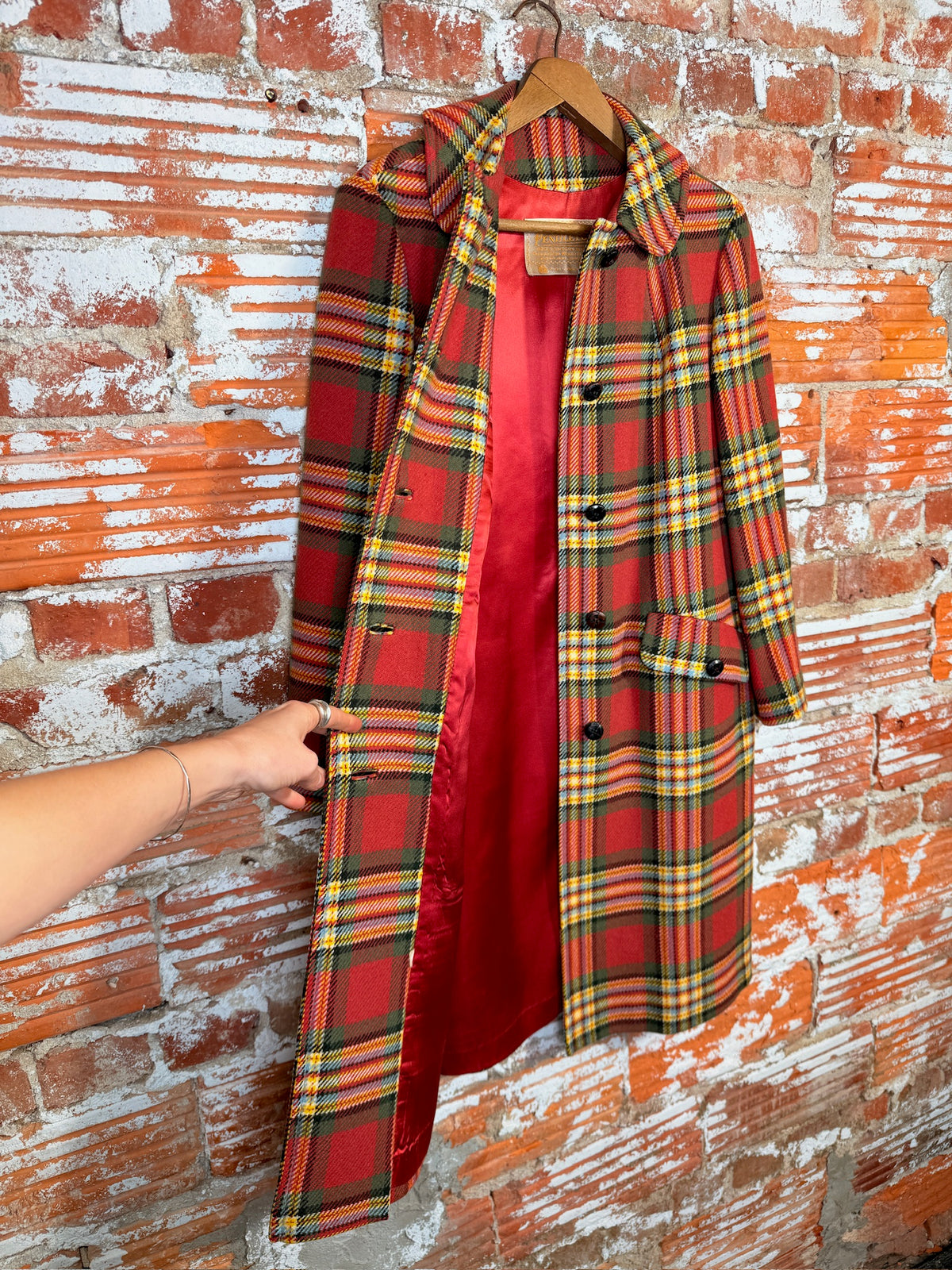 Vintage 1950's/60's Pendleton Red Plaid Pattern Coat
