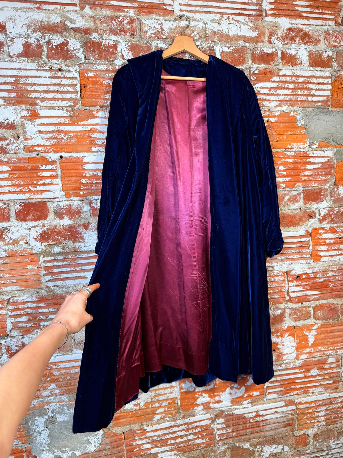 Vintage 1940's/50's Blue Velvet Swing Coat