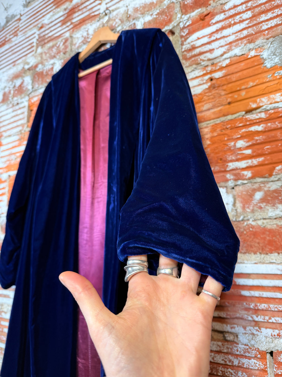 Vintage 1940's/50's Blue Velvet Swing Coat