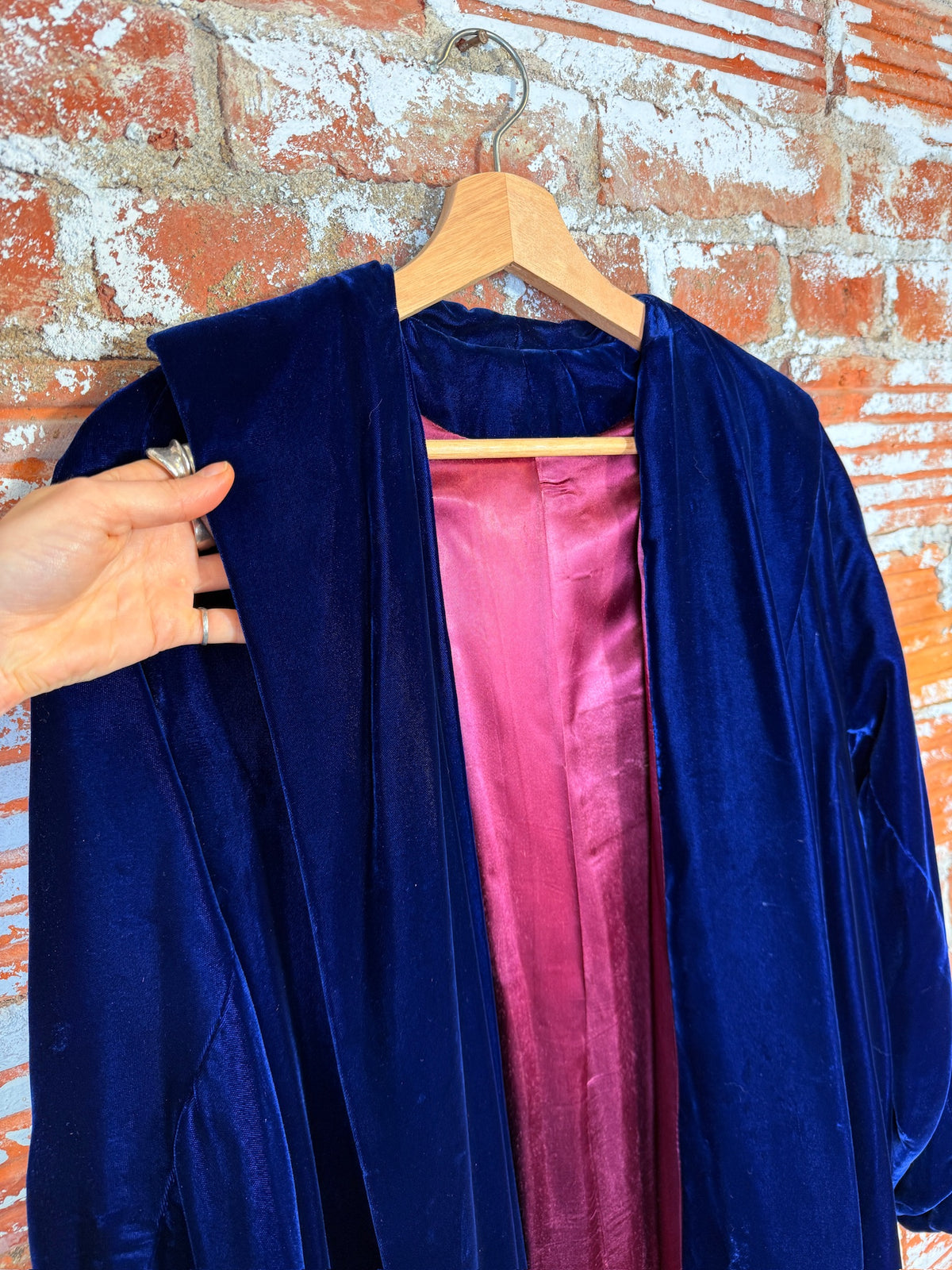 Vintage 1940's/50's Blue Velvet Swing Coat
