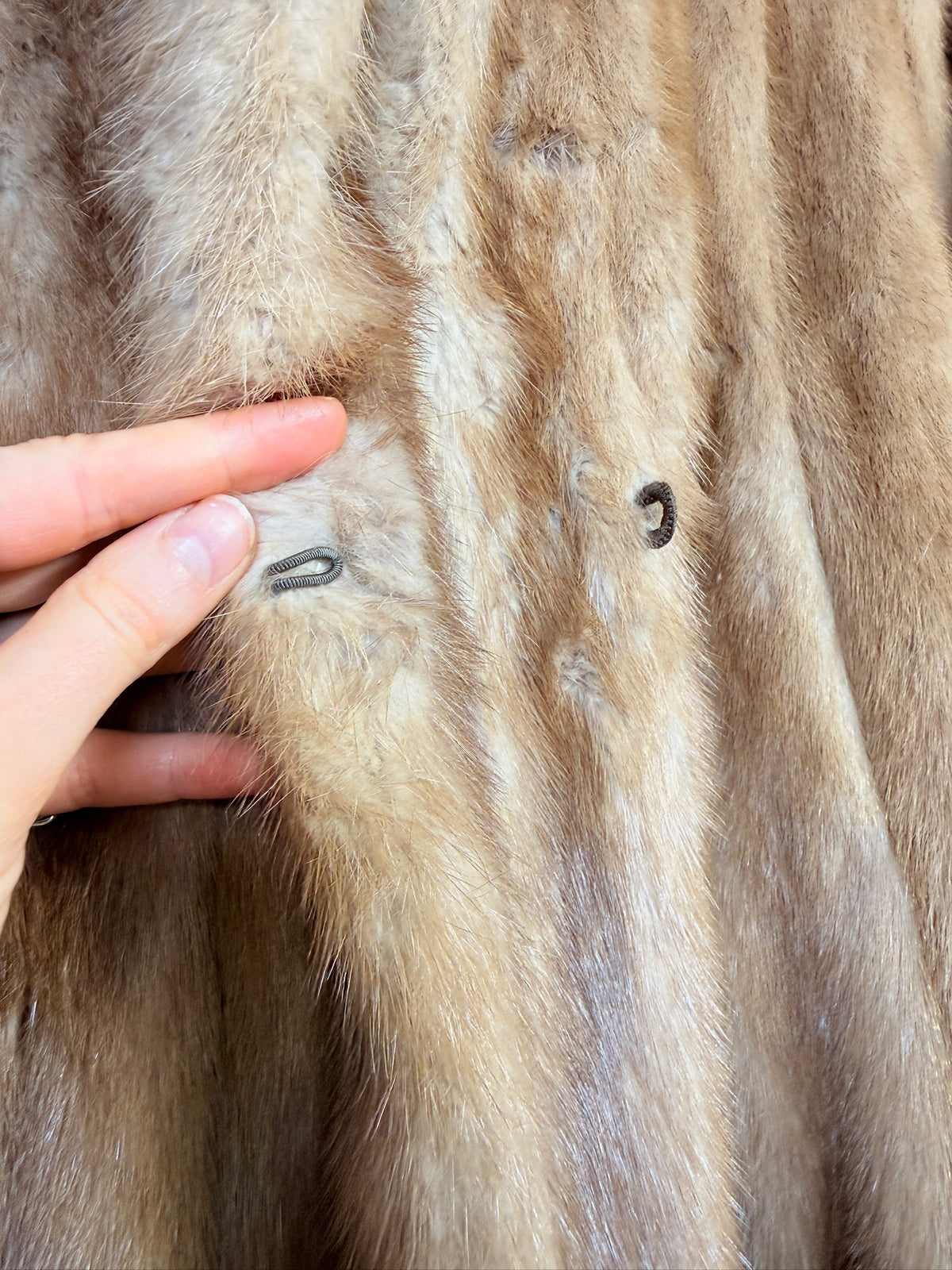 Vintage 1940's Davidson Blonde Mink Wide Collar Coat