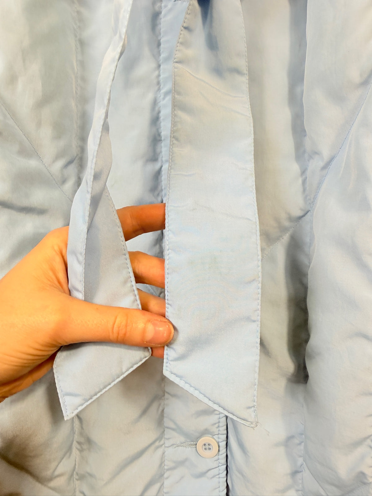 Vintage 1980's/90's Eddie Bauer Pale Blue Quilted Full Length Jacket