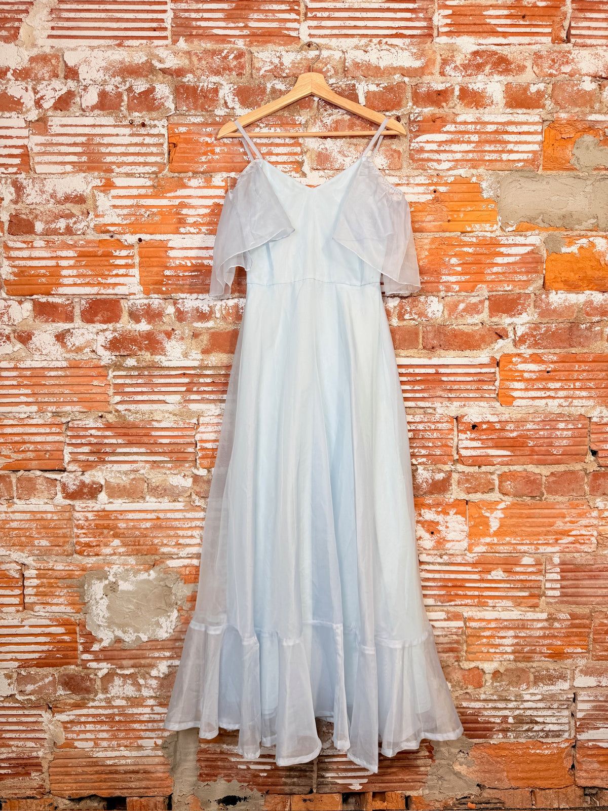 Vintage 1970's Roberts Of California Pale Blue Chiffon Cinderella Dress