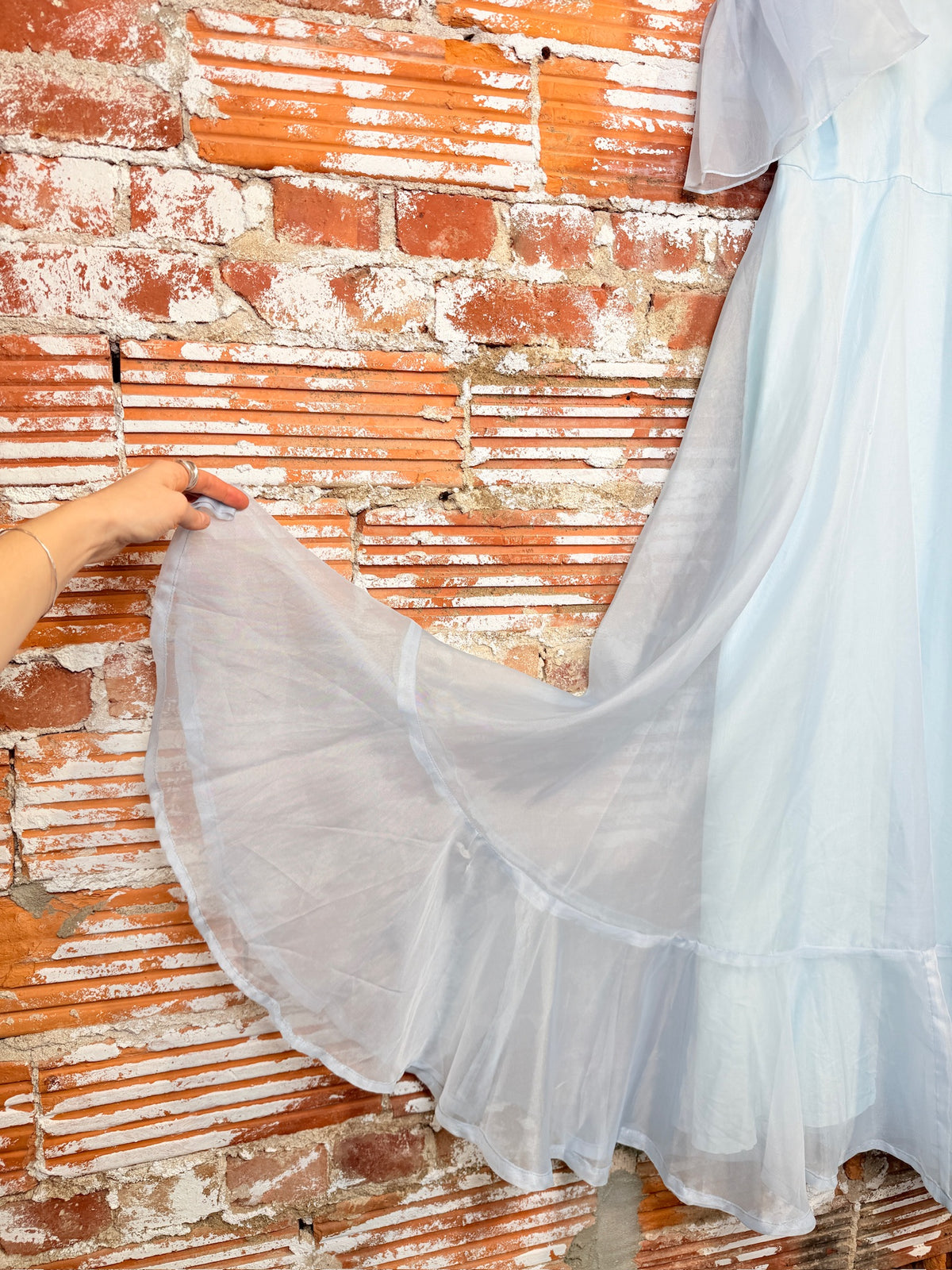 Vintage 1970's Roberts Of California Pale Blue Chiffon Cinderella Dress