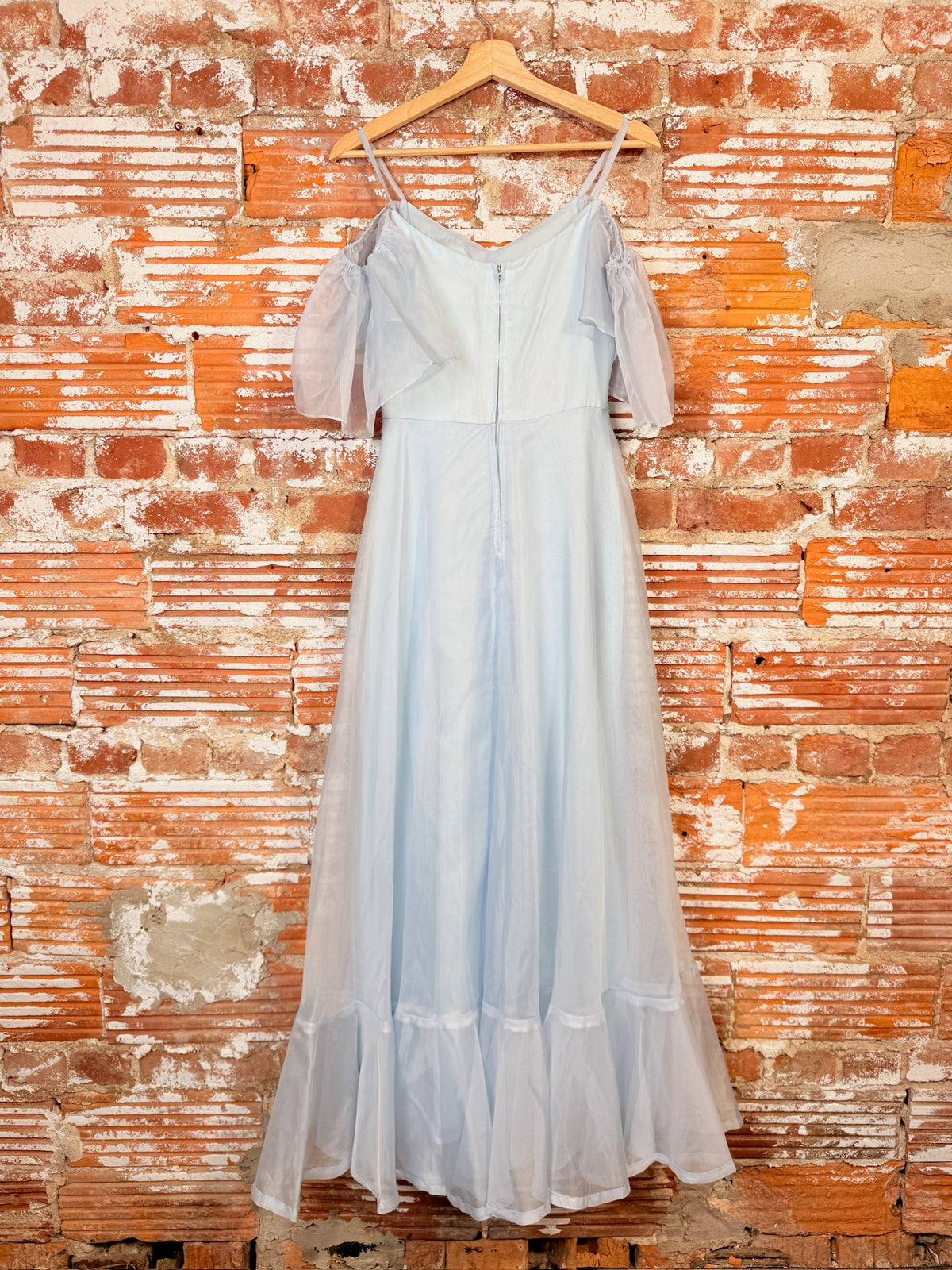 Vintage 1970's Roberts Of California Pale Blue Chiffon Cinderella Dress