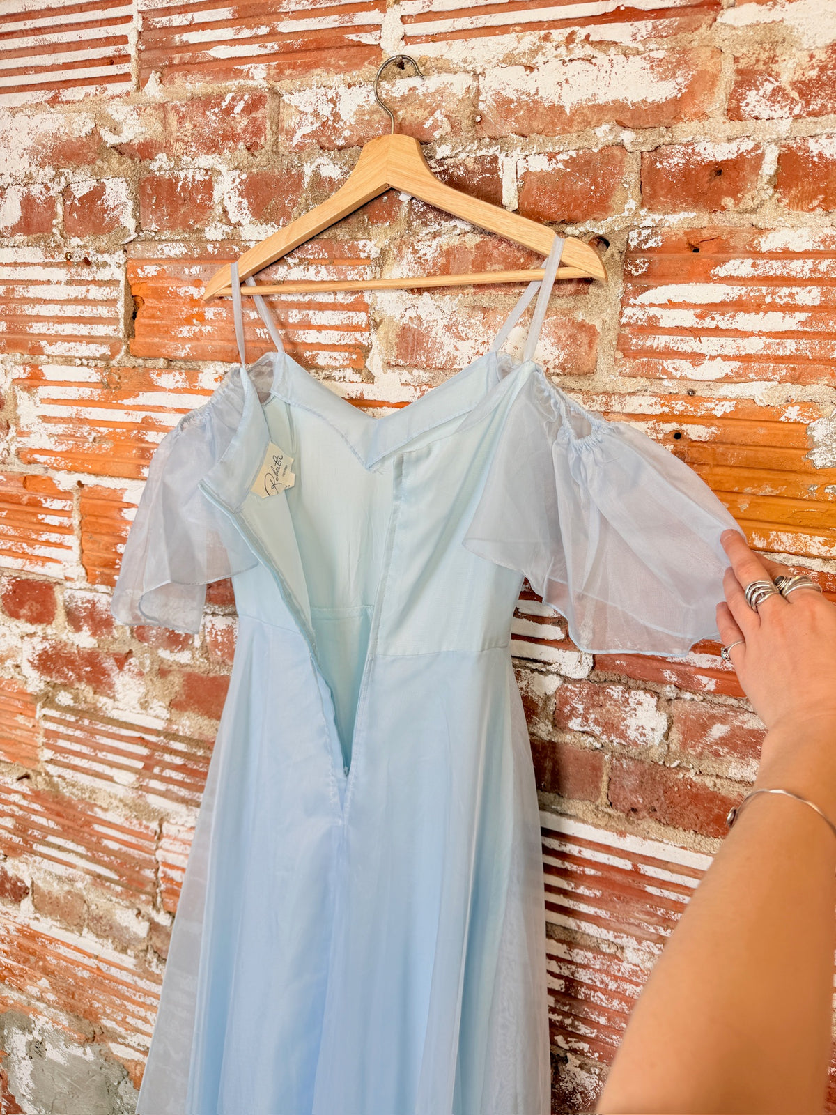 Vintage 1970's Roberts Of California Pale Blue Chiffon Cinderella Dress