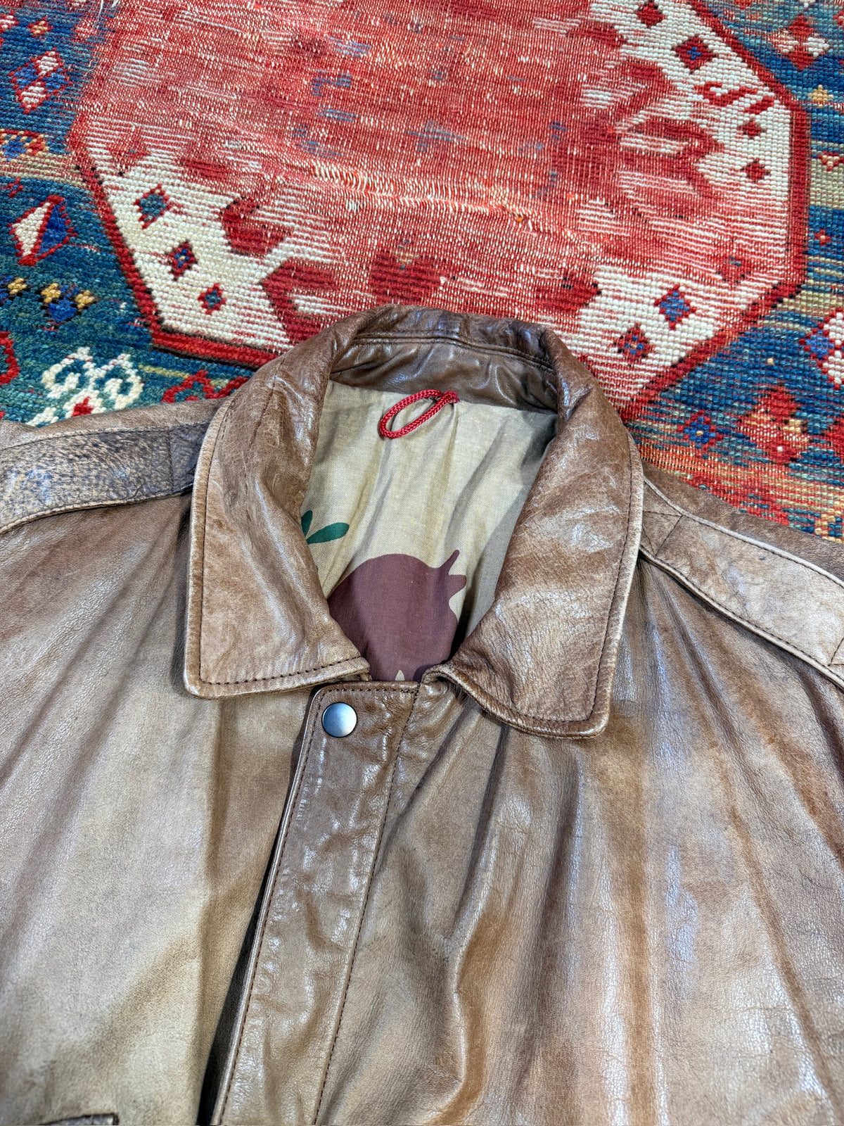 Vintage 1980s Hunt Club Leather Bomber Jacket