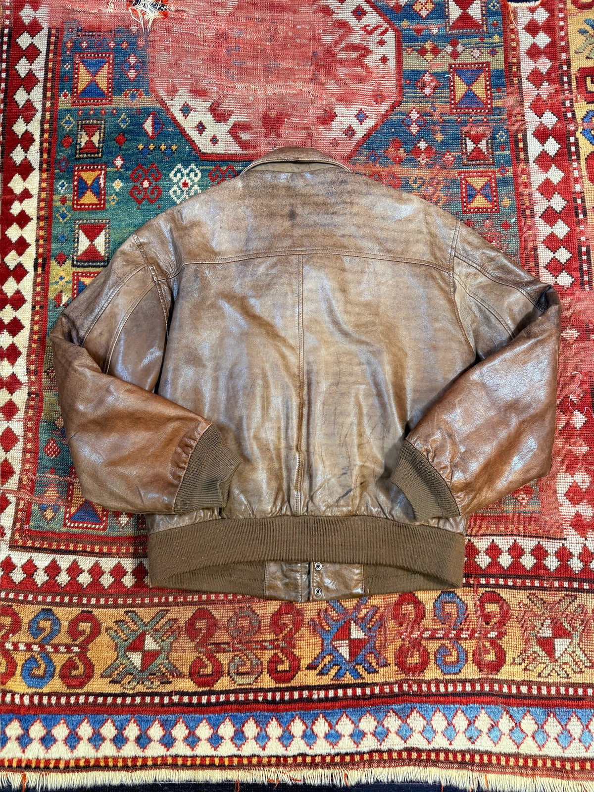 Vintage 1980s Hunt Club Leather Bomber Jacket