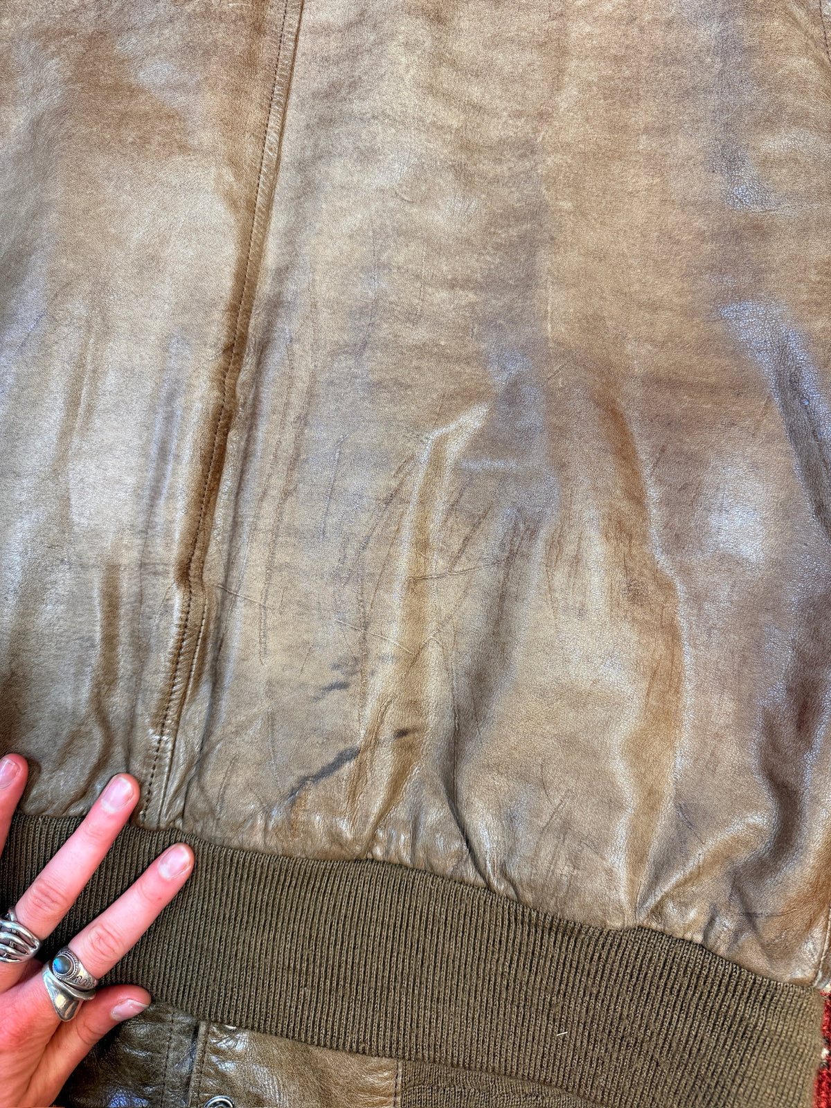 Vintage 1980s Hunt Club Leather Bomber Jacket