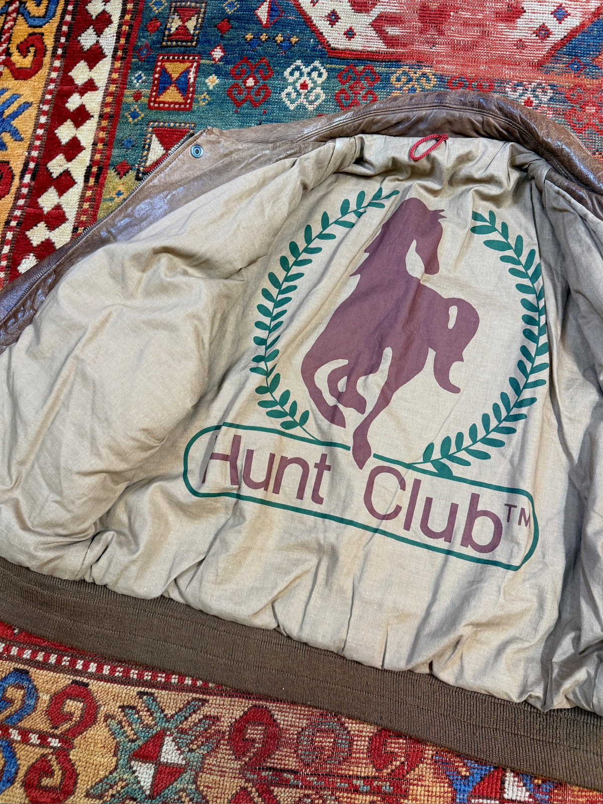 Vintage 1980s Hunt Club Leather Bomber Jacket
