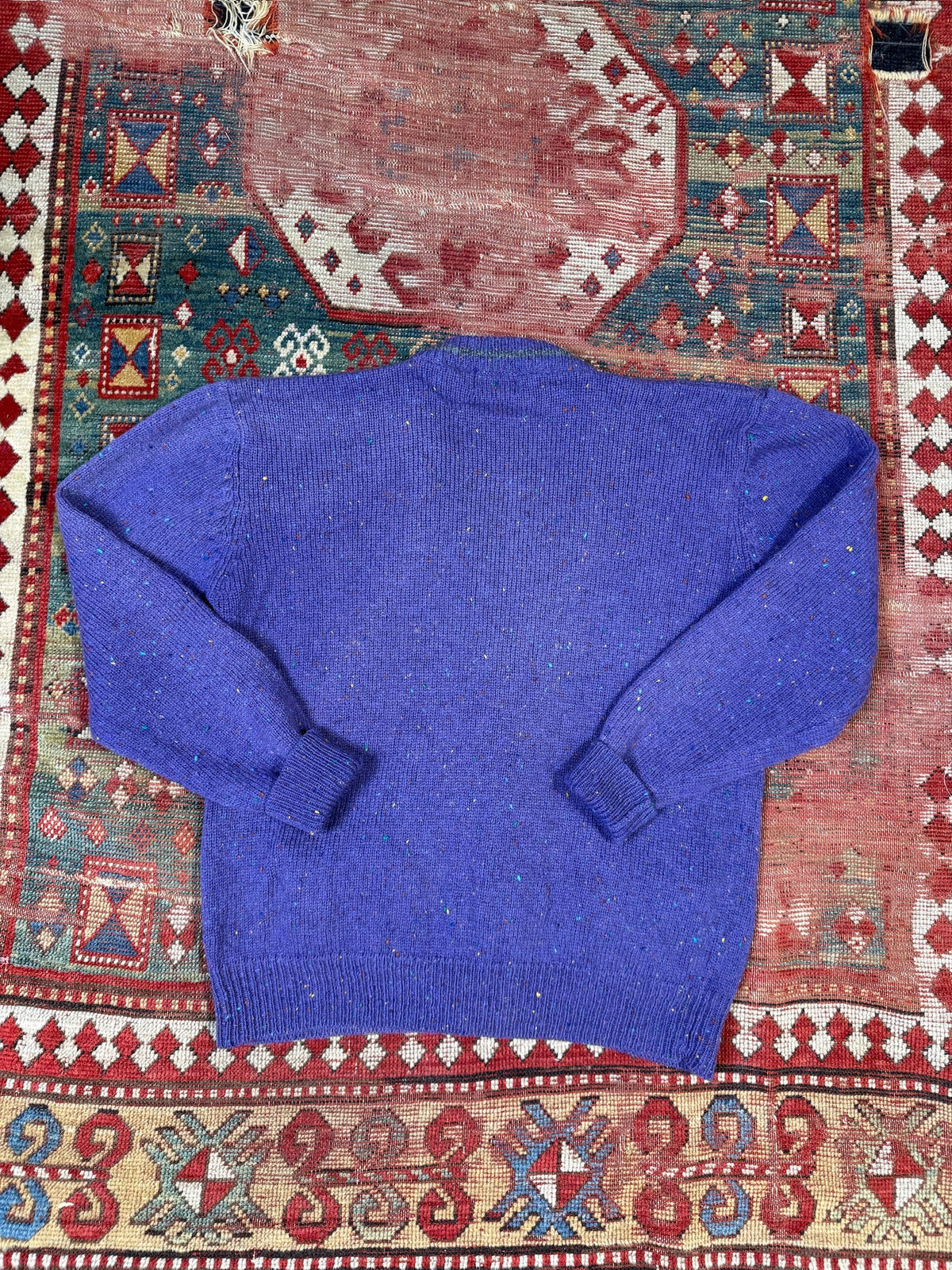 Vintage 1980s/90’s Oakton Limited Purple Donegal Style Wool Cardigan | XL