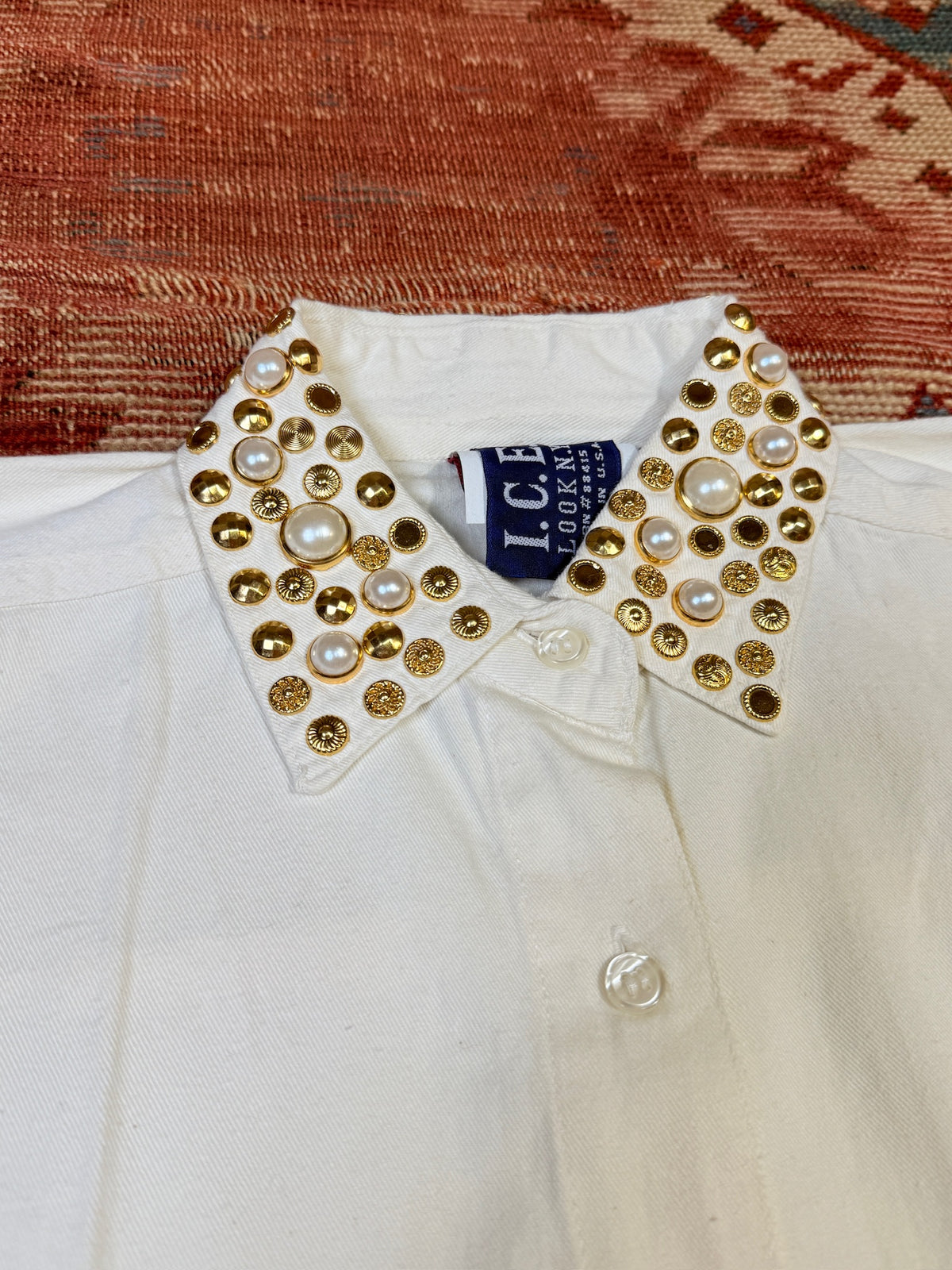 Vintage 1980’s I.C.E. Look NY White Cotton Button-Up Shirt | L