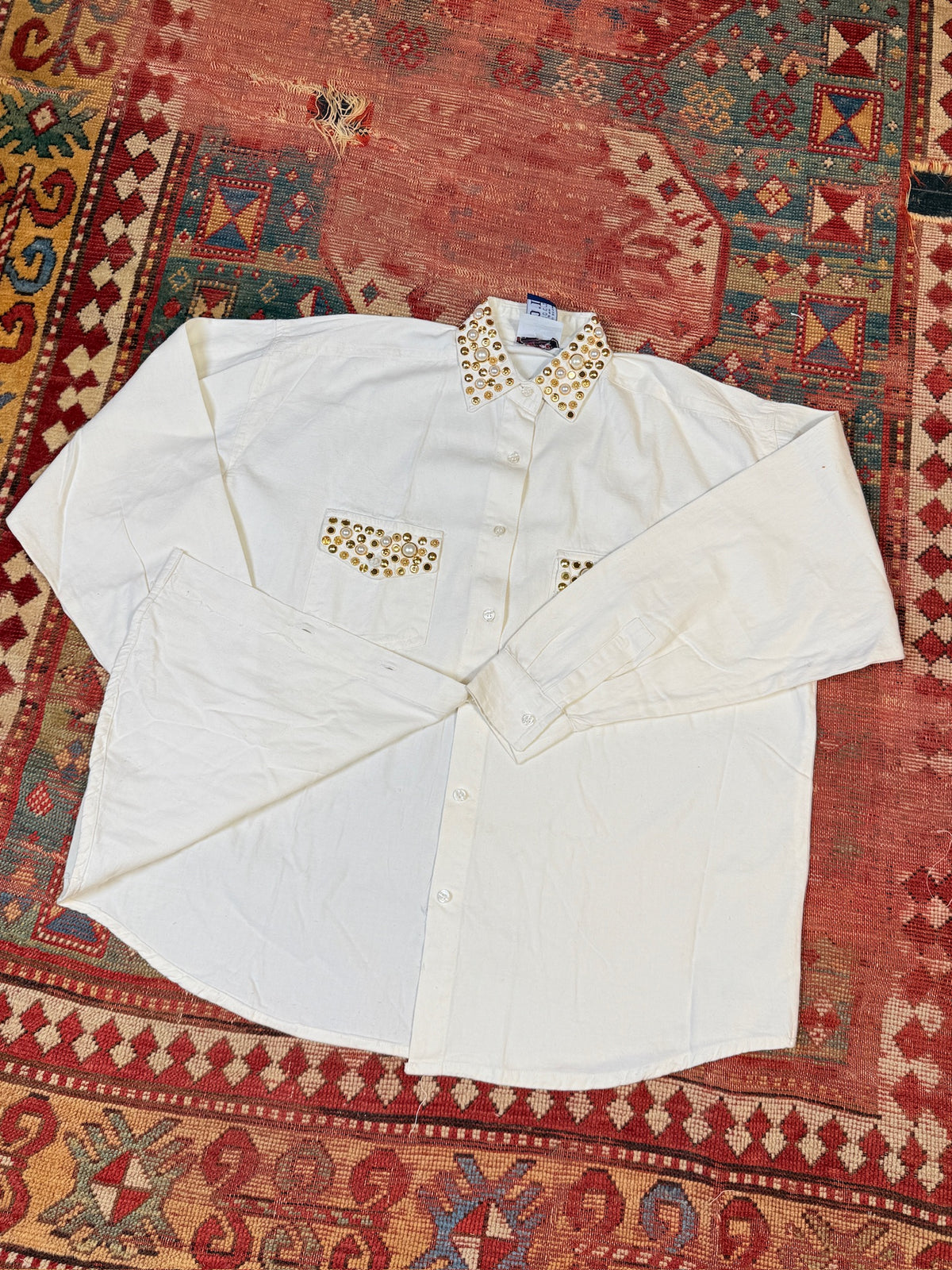 Vintage 1980’s I.C.E. Look NY White Cotton Button-Up Shirt | L