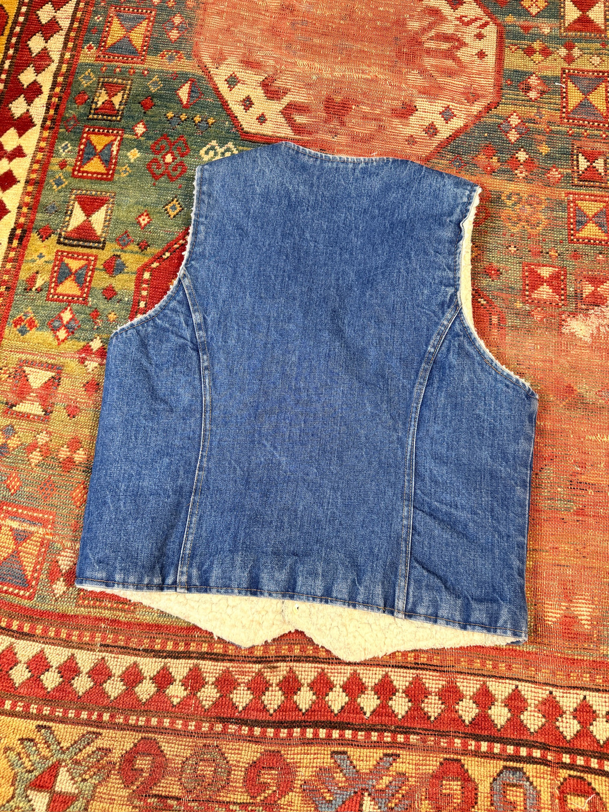 Vintage 1970s Nelson Denim Sherpa Lined Vest
