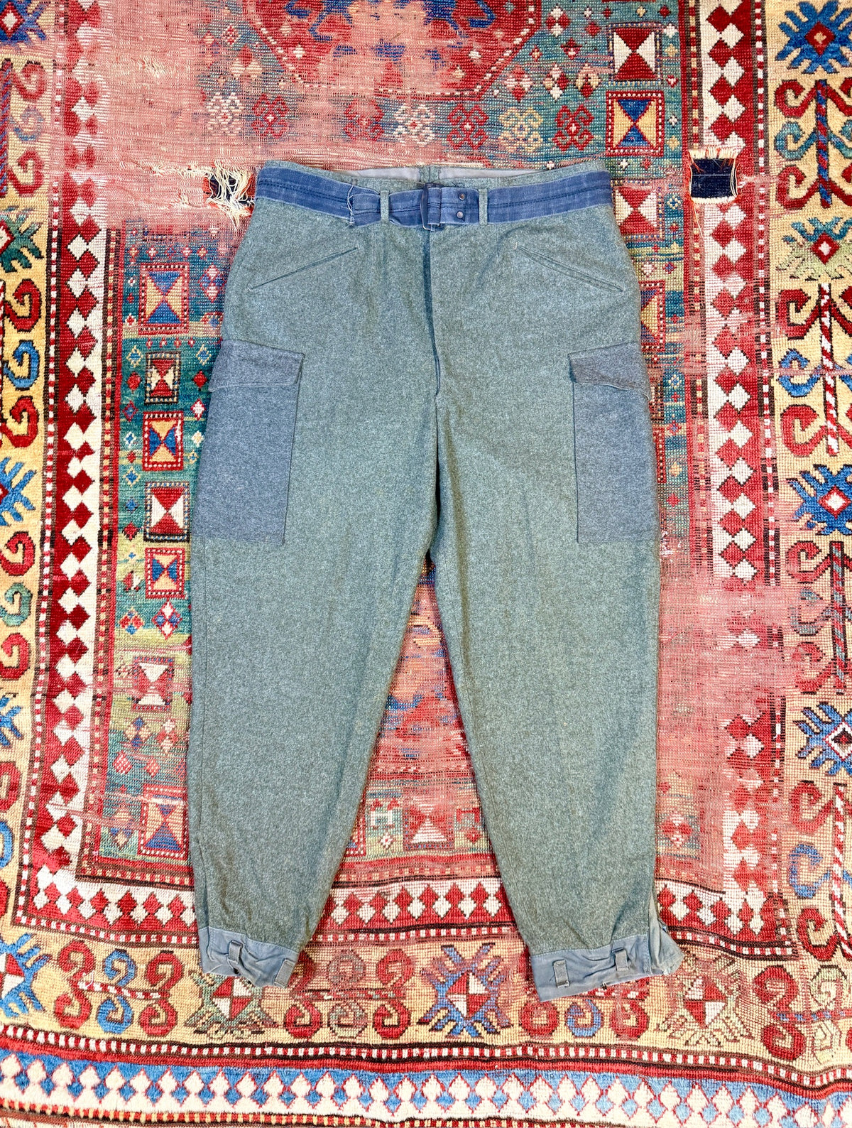 Vintage 1940s Swedish Military Relaxed Fit Wool Trousers | 38x31