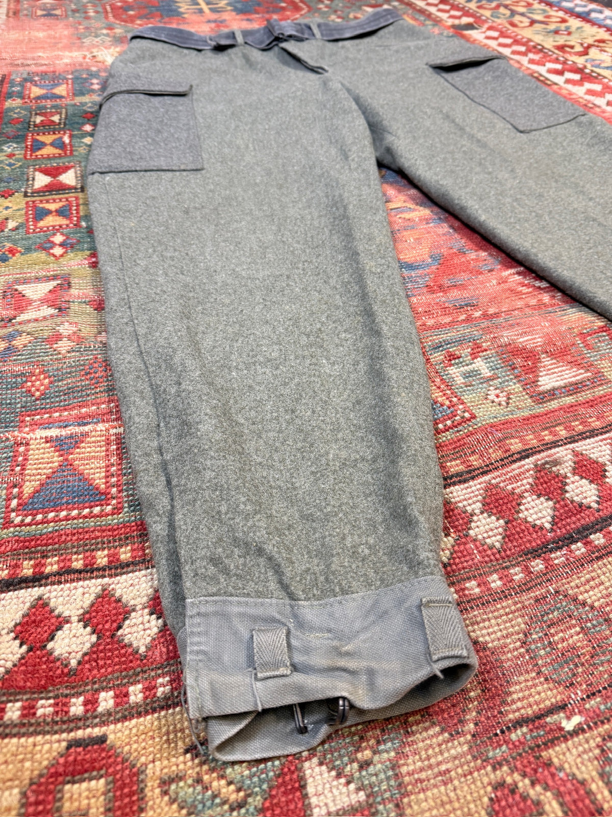 Vintage 1940s Swedish Military Relaxed Fit Wool Trousers | 38x31