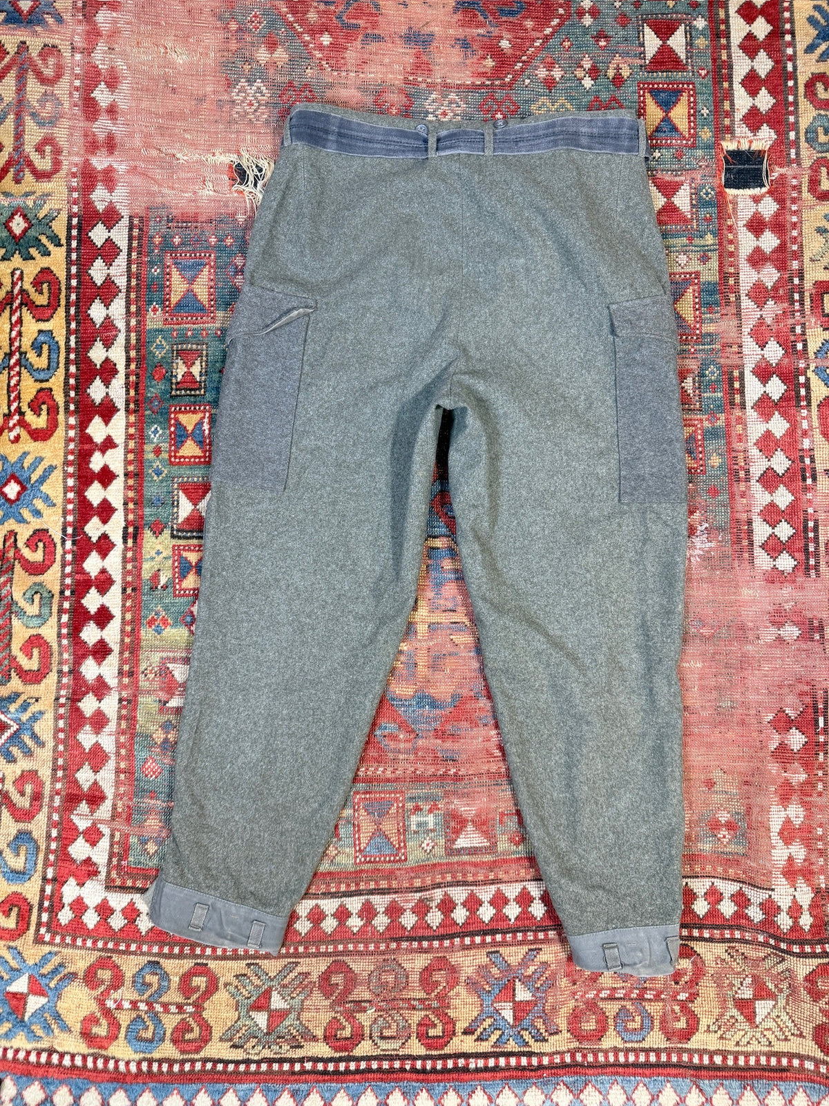 Vintage 1940s Swedish Military Relaxed Fit Wool Trousers | 38x31
