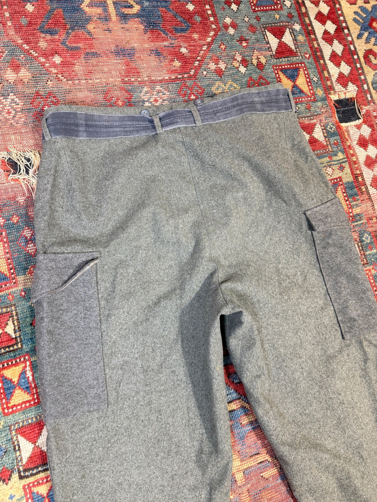 Vintage 1940s Swedish Military Relaxed Fit Wool Trousers | 38x31