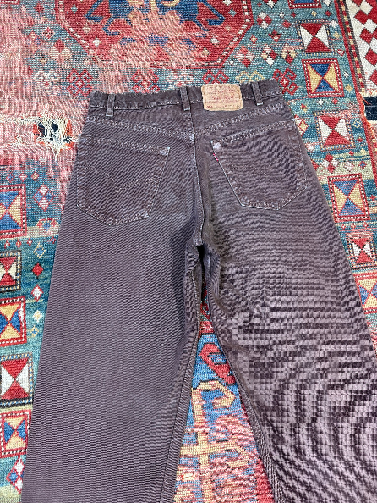 Vintage 1980s Levi's 555 Relaxed Fit Brown Jeans | 30x34