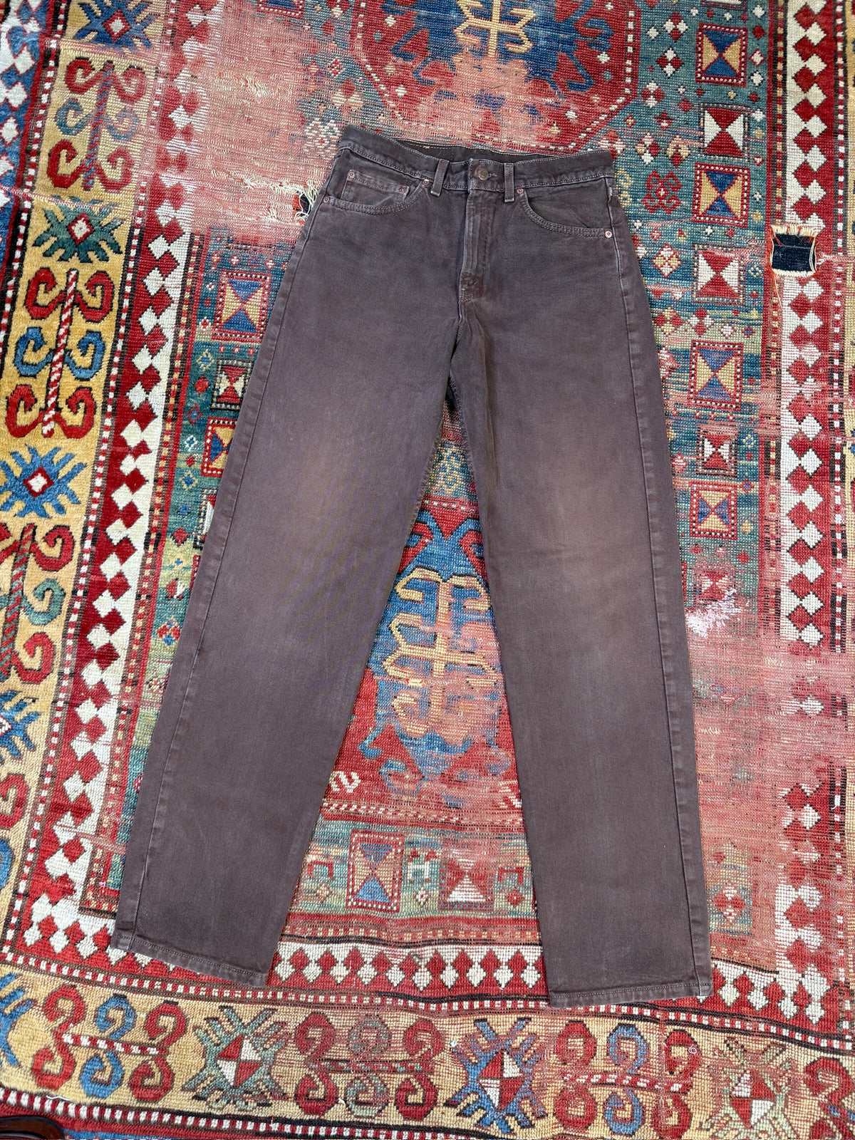 Vintage 1980s Levi's 555 Relaxed Fit Brown Jeans | 30x34