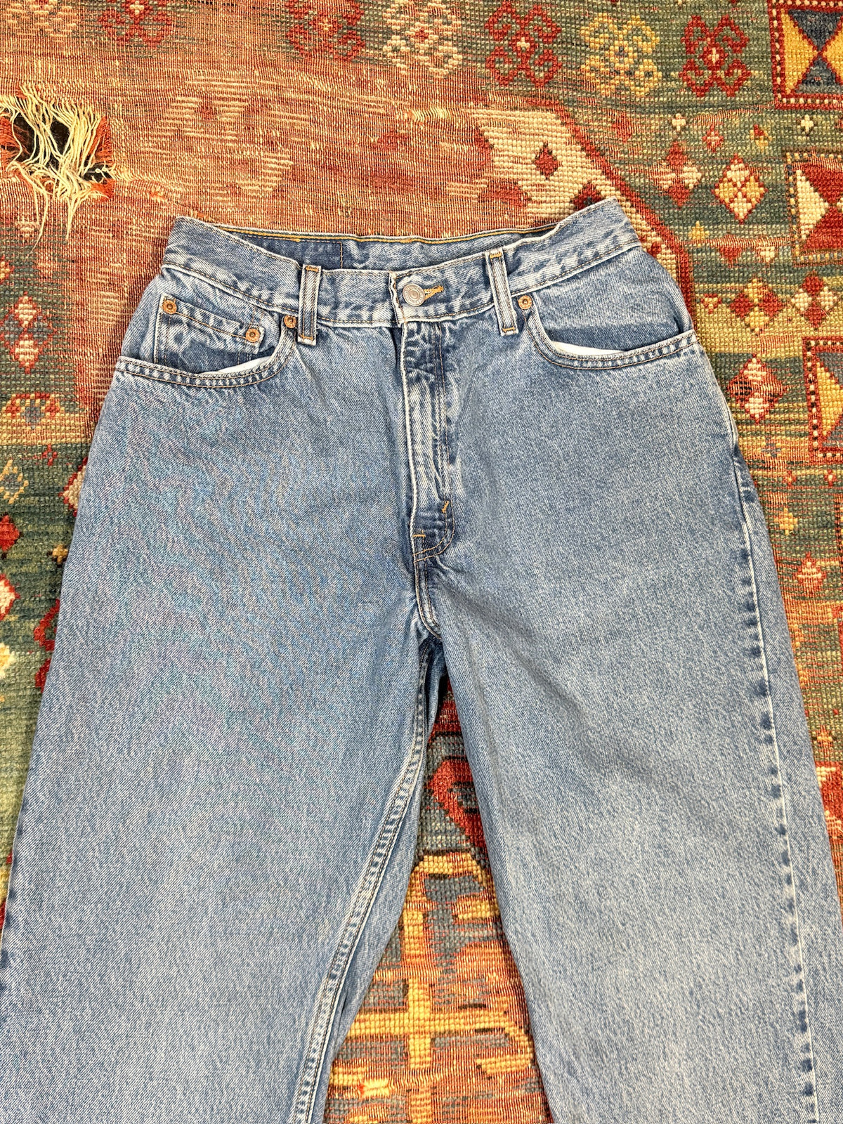 Vintage Blank Patch Levi's Red Tab Medium Wash Jeans | 26x29