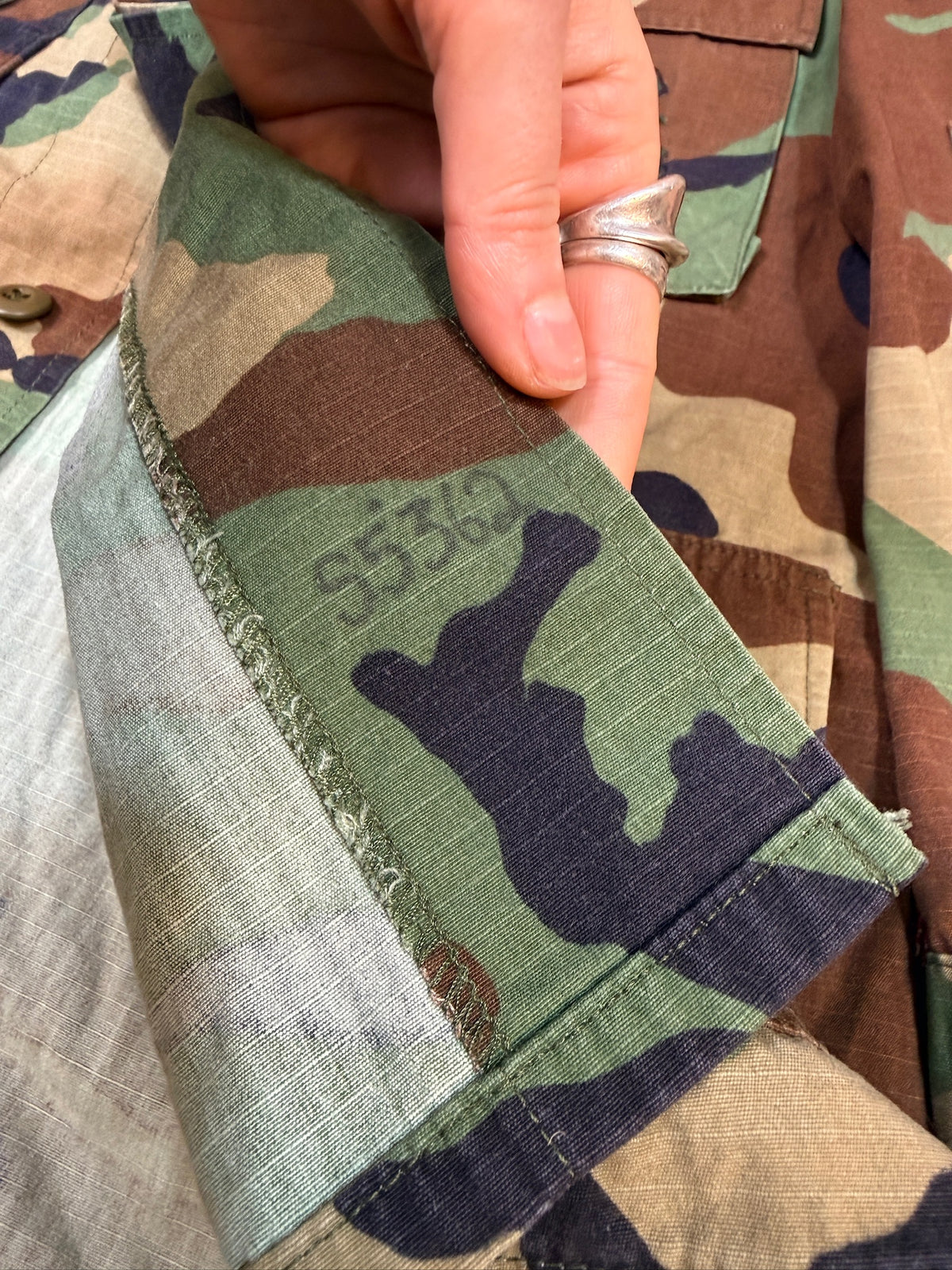 Vintage 1990s USA Airforce Cotton-Nylon Blend M81 Woodland Button Up | M