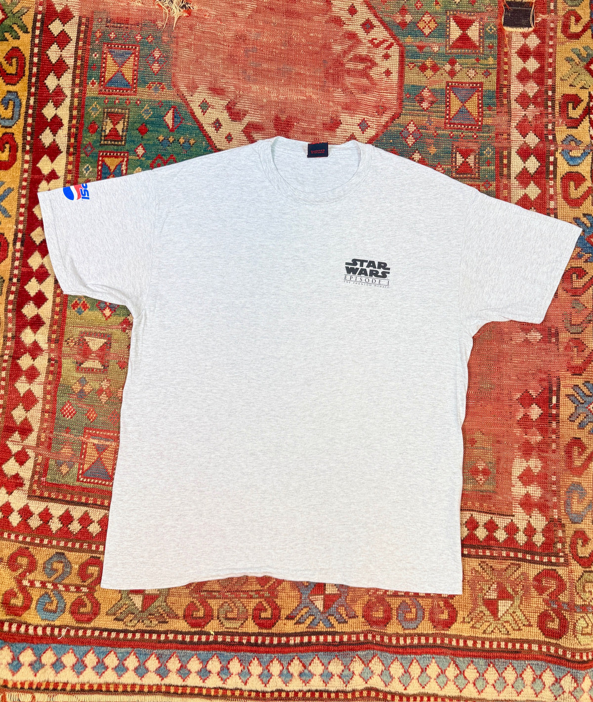 Vintage 1990s Star Wars Grey Cotton-Poly Blend "The Phantom Menace" T-Shirt